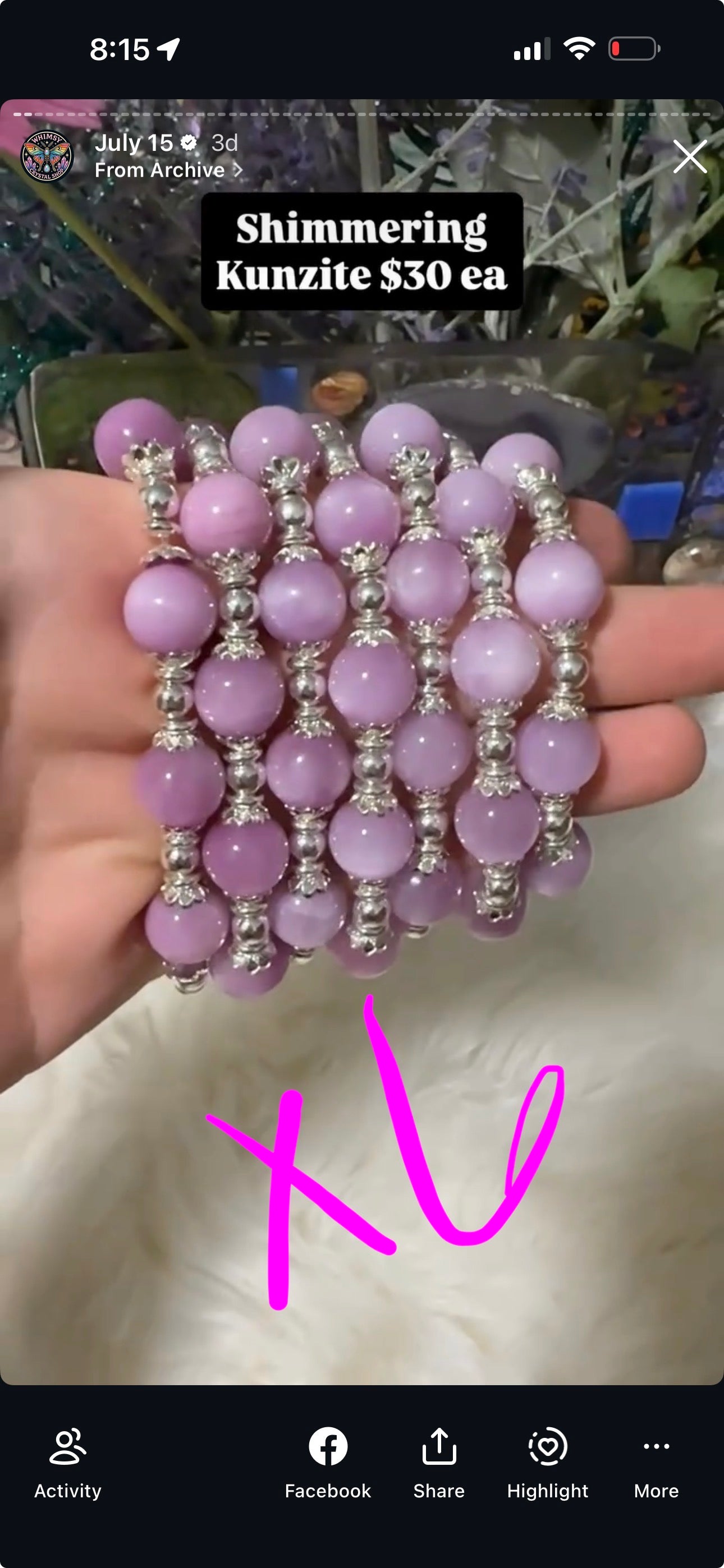 Reserved Katy Elle x6 Kunzite