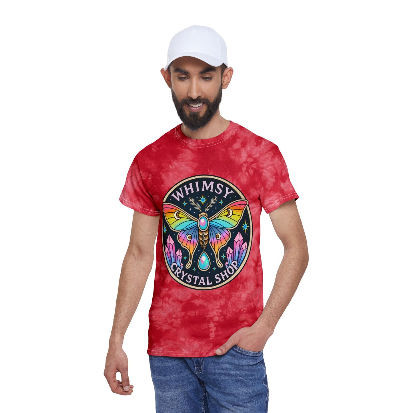 Whimsy Crystal Shop Tie-Dye Tee – Moth & Crystals Graphic