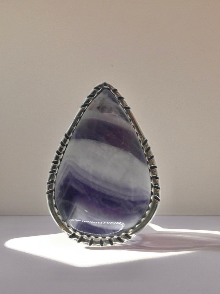 Size 8.5 chevron amethyst sterling silver