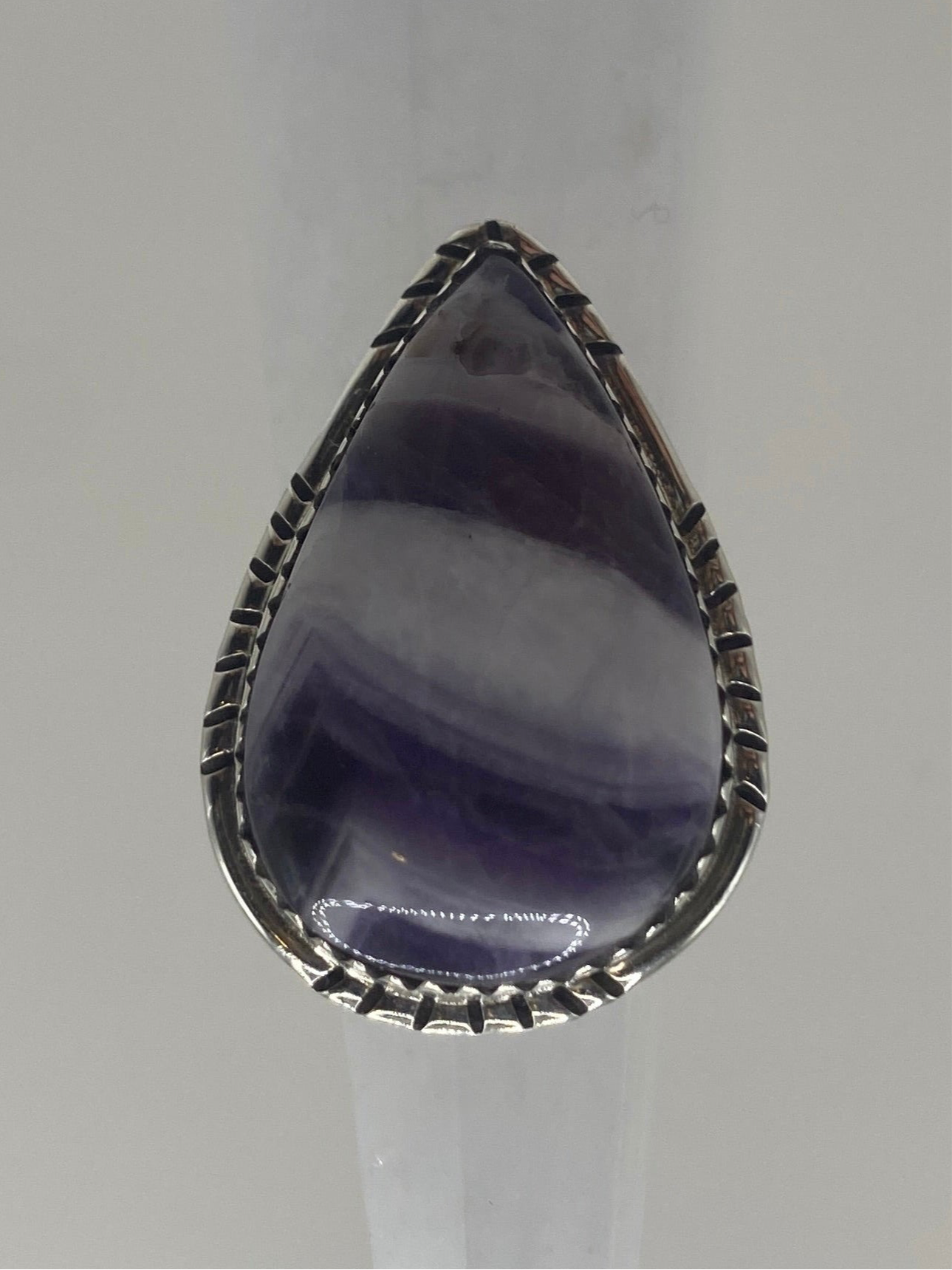 Size 8.5 chevron amethyst sterling silver