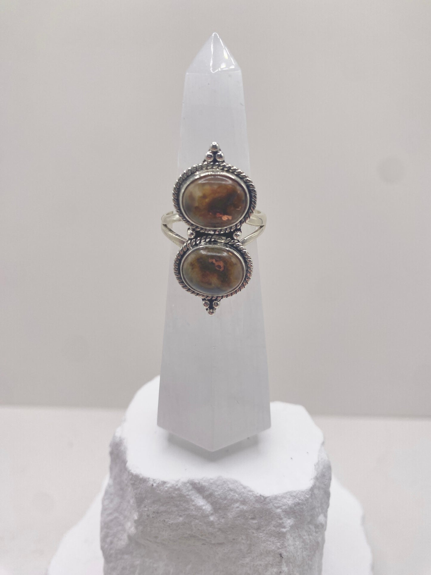 Size 7.25 Montana copper agate sterling silver