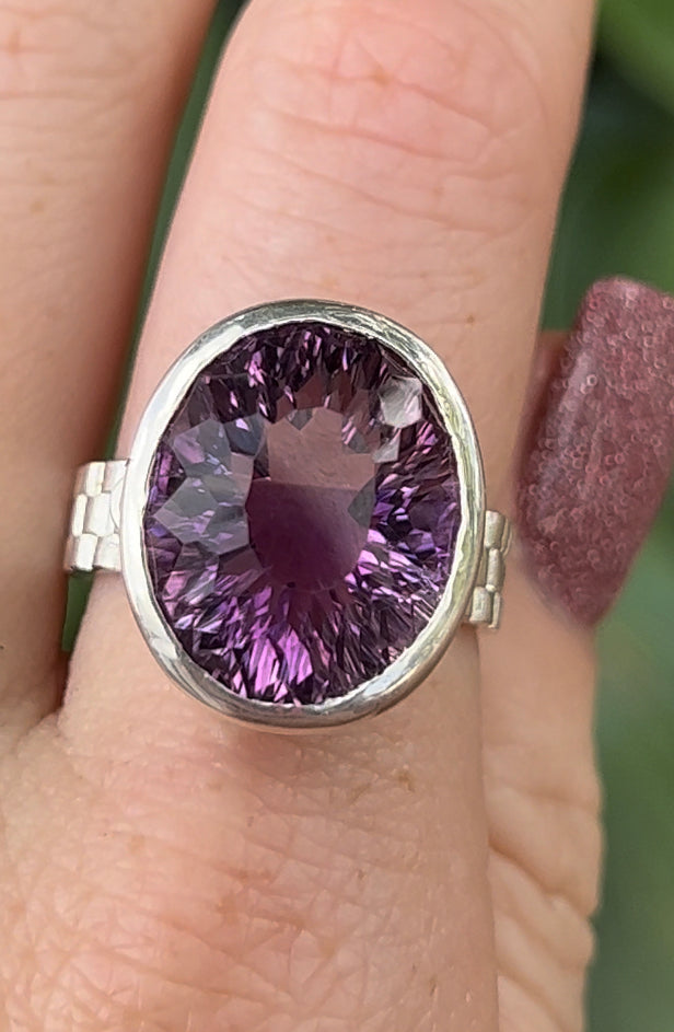 Size 9 Amethyst Ring Sterling Silver