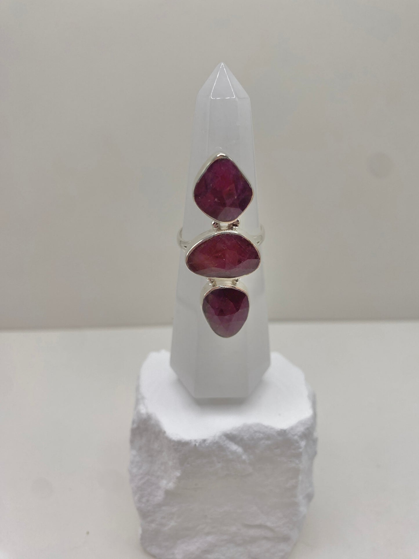 Size 9 ruby sterling silver