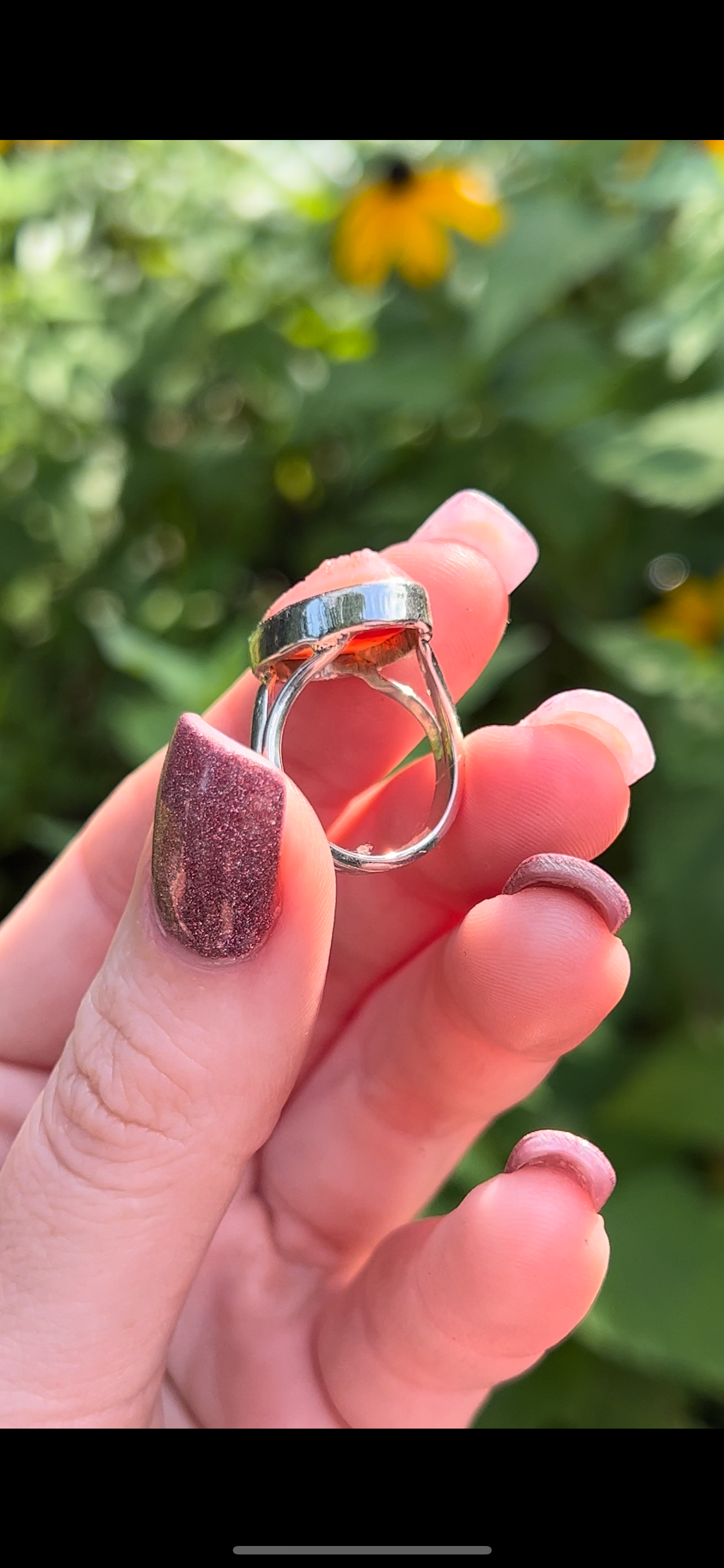 Size 6.25 Aura Druzy Agate Ring Sterling Silver