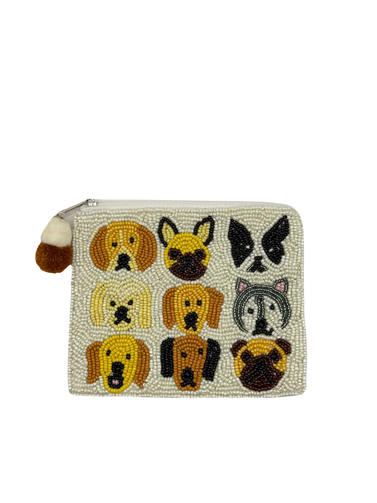 Multi Dog Beaded Coin Pouch