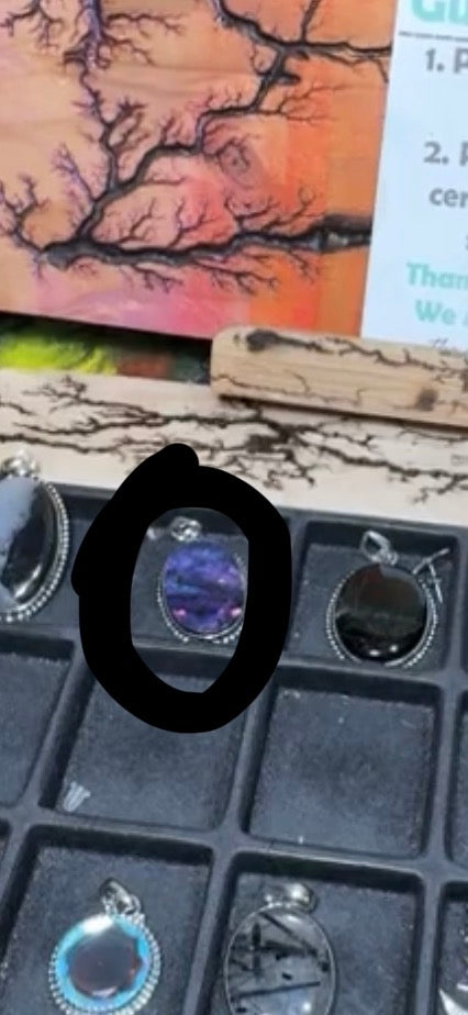 Reserved wolf soul94 purple abalone pendant and adjustable ring