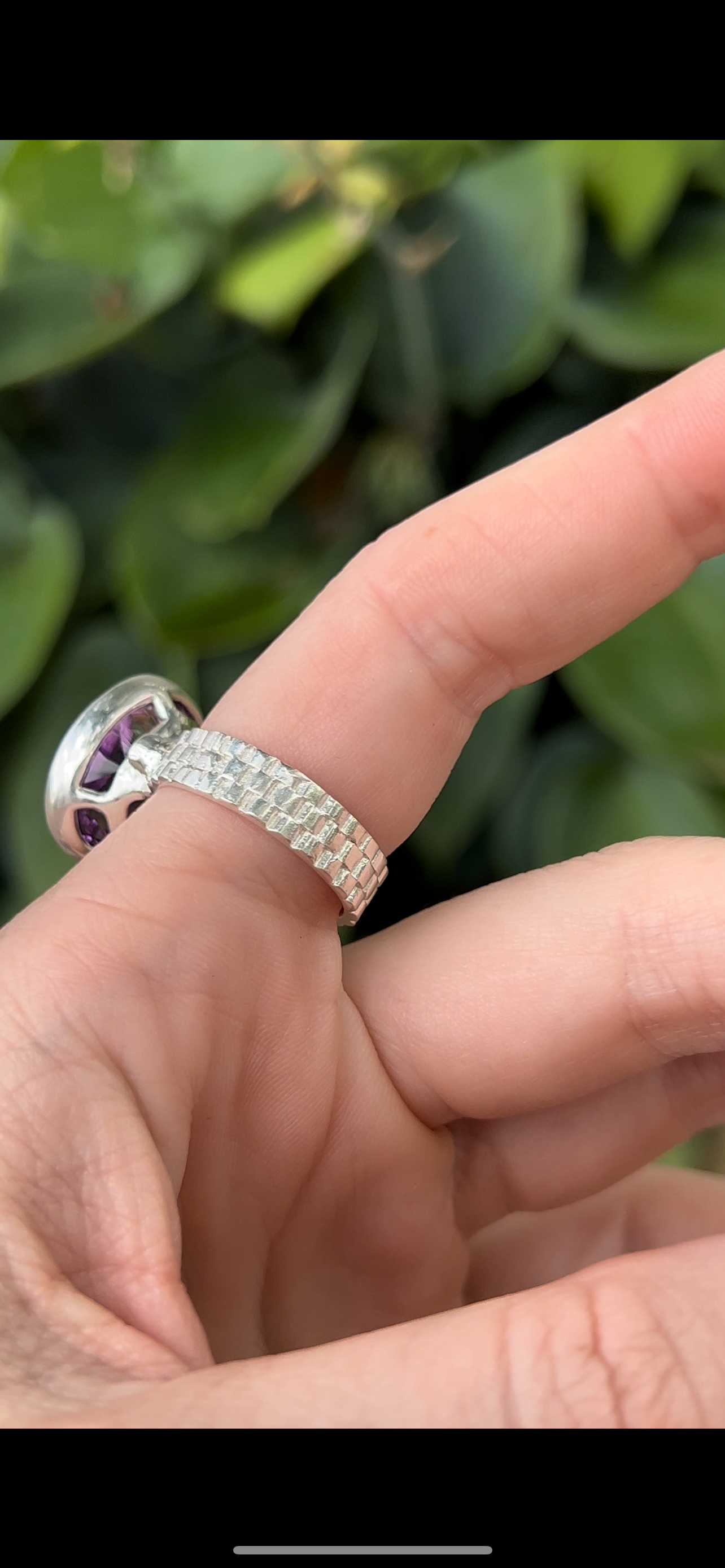 Size 9 Amethyst Ring Sterling Silver