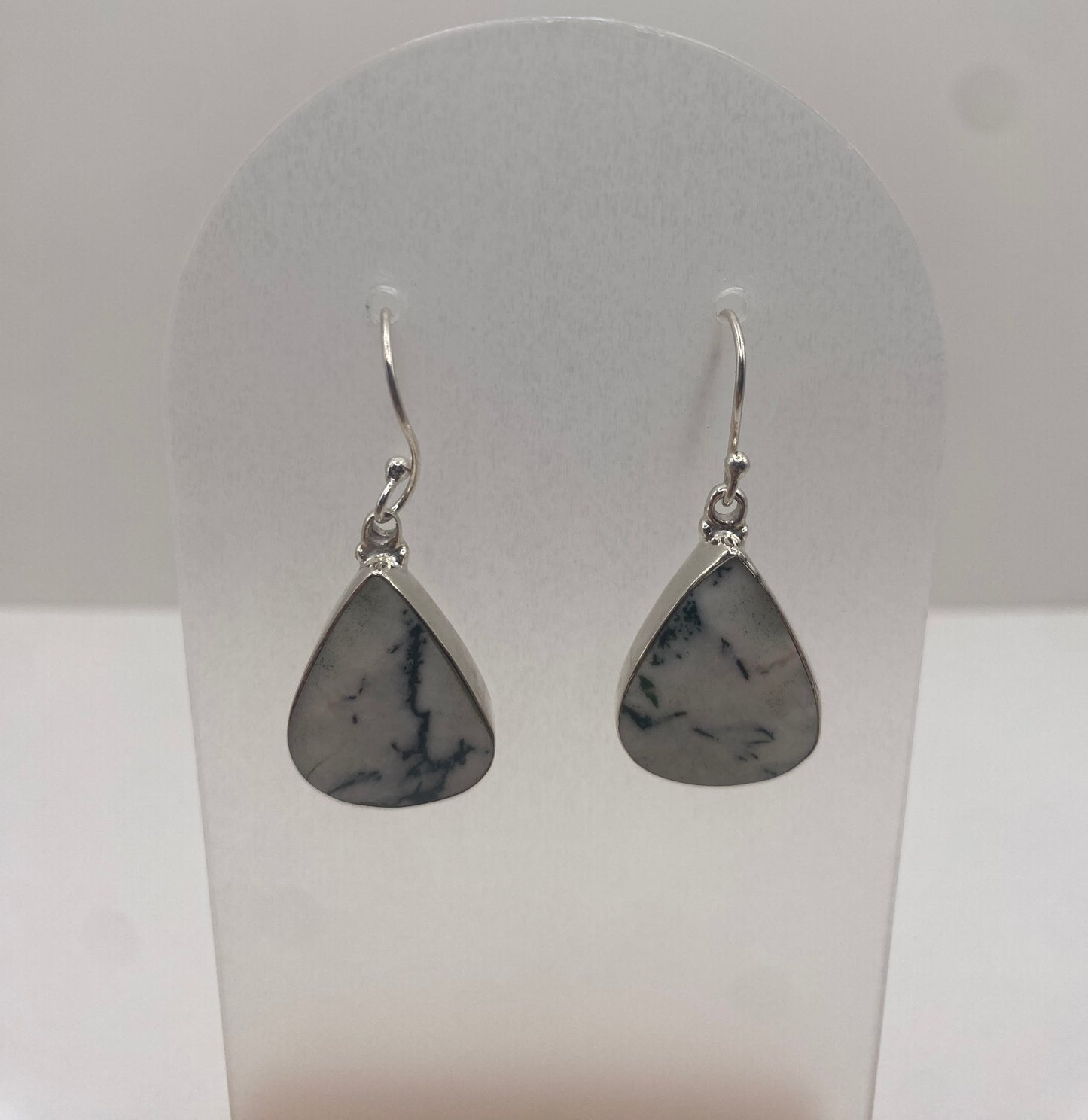 Tree moss agate sterling silver