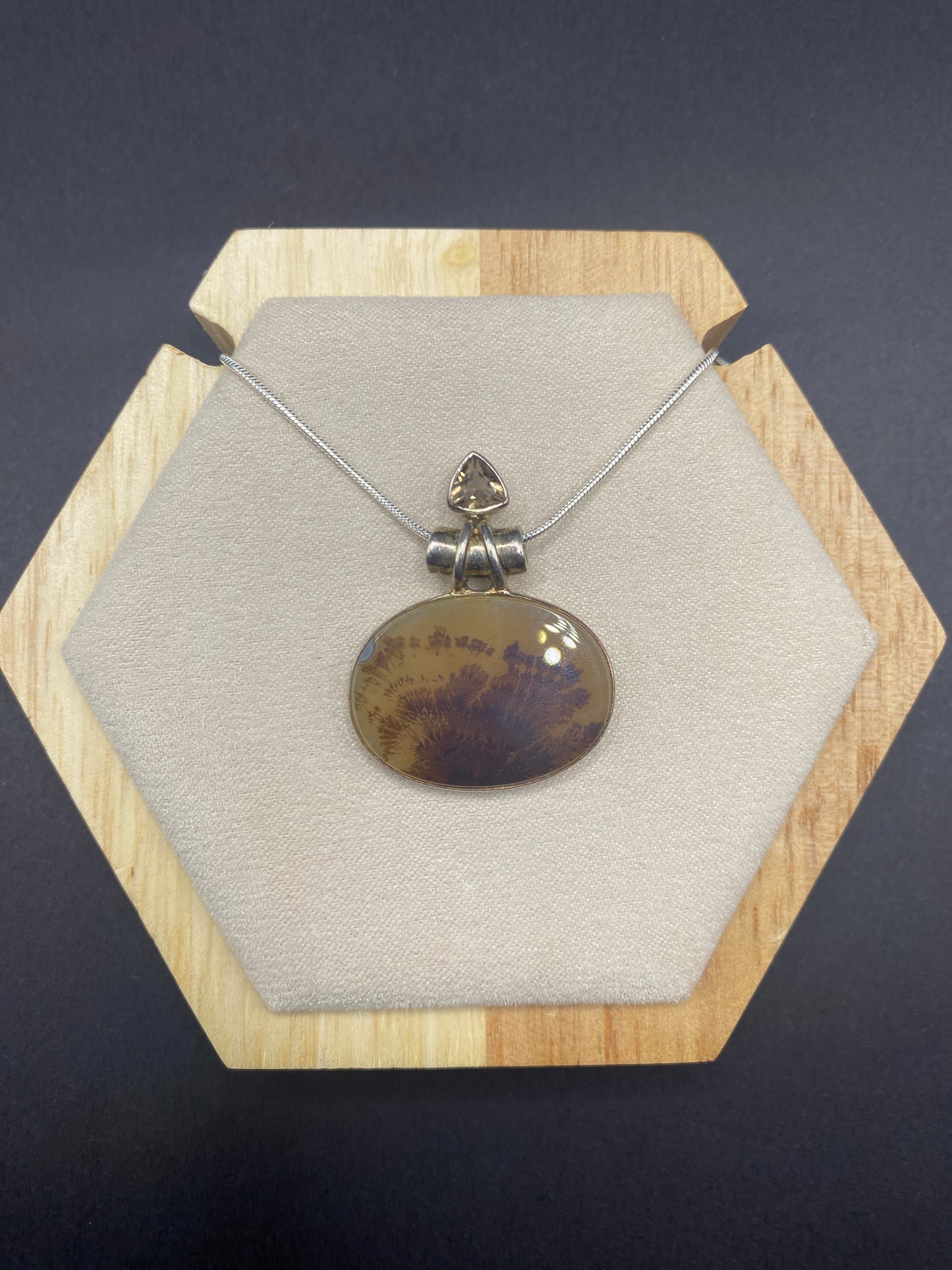 Dendridic agate necklace Sterling Silver