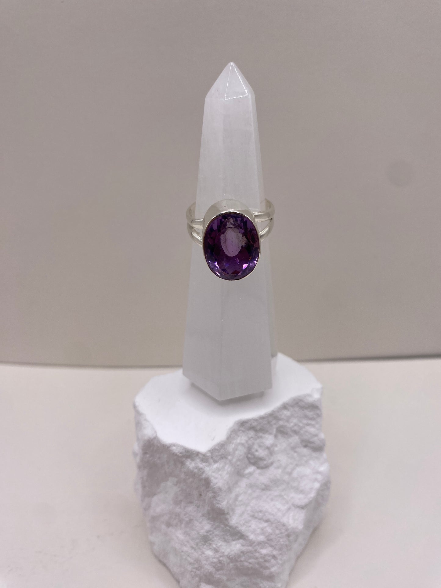 Size 8 Amethyst sterling silver