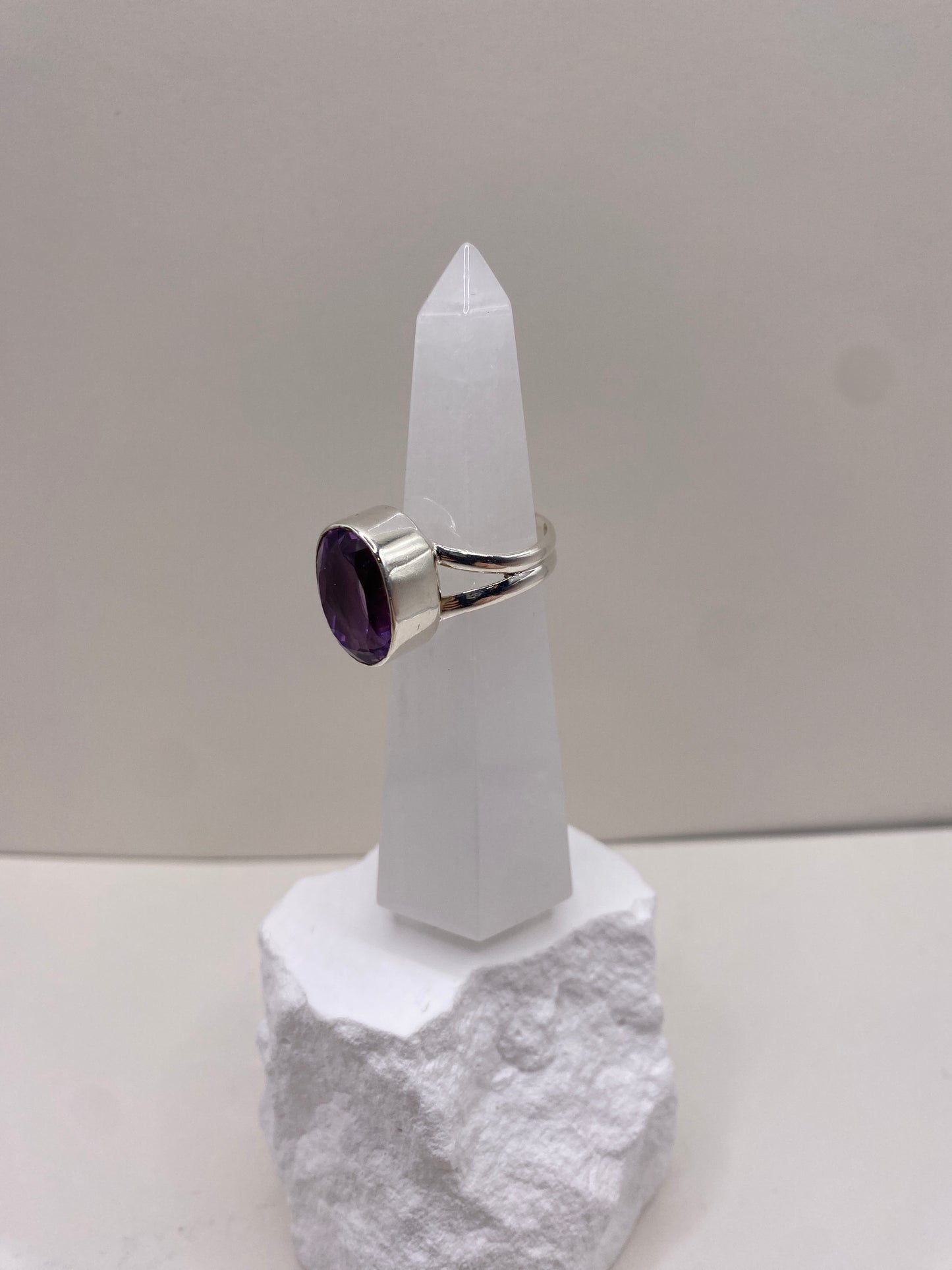 Size 8 Amethyst sterling silver