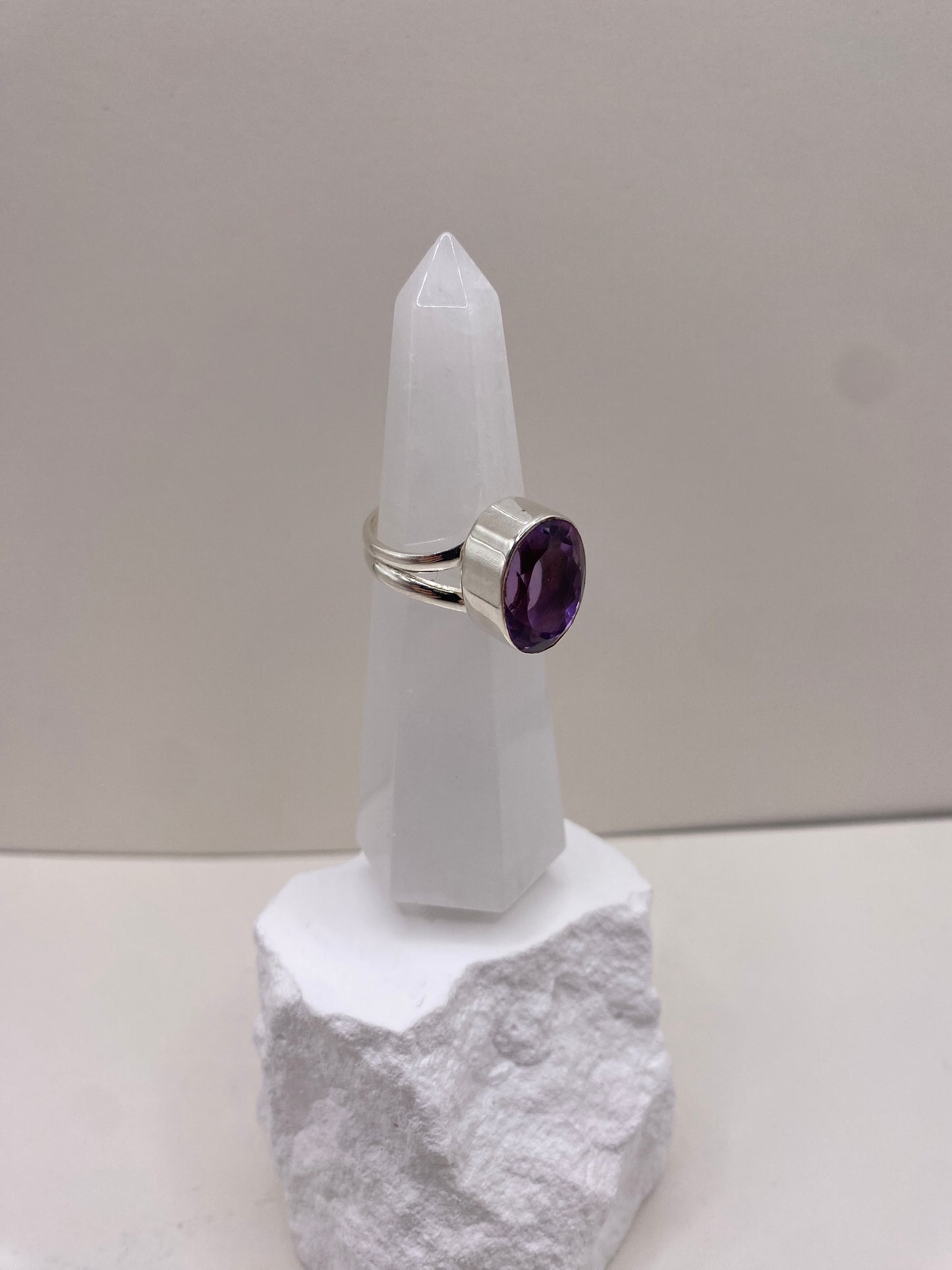 Size 8 Amethyst sterling silver