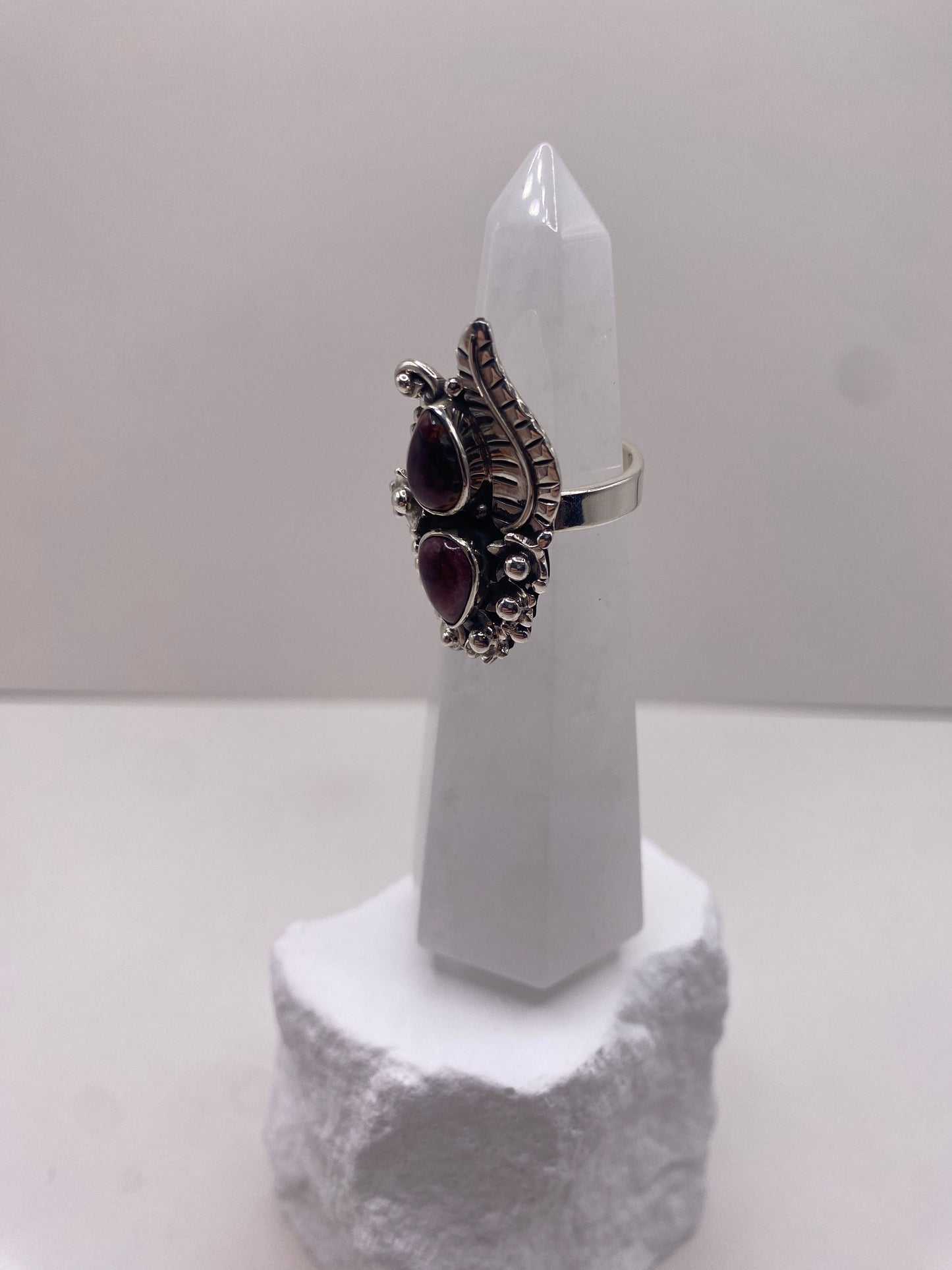 Size 6 purple spiny oyster sterling silver