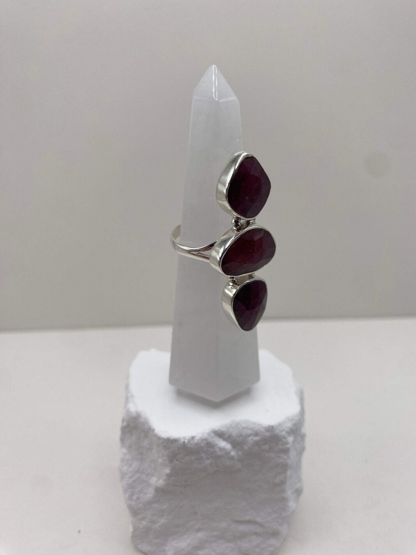 Size 9 ruby sterling silver
