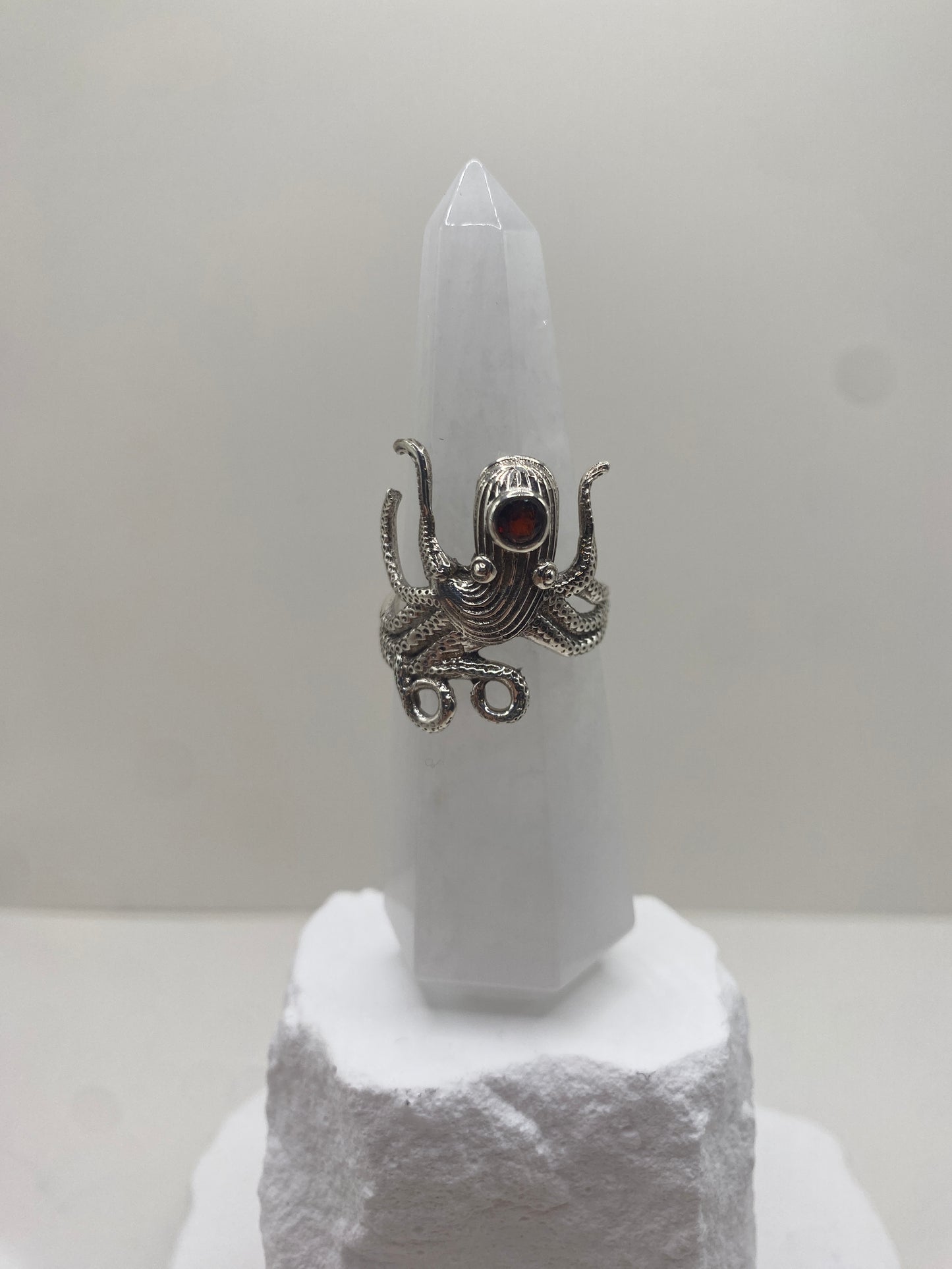Size 10 garnet sterling silver