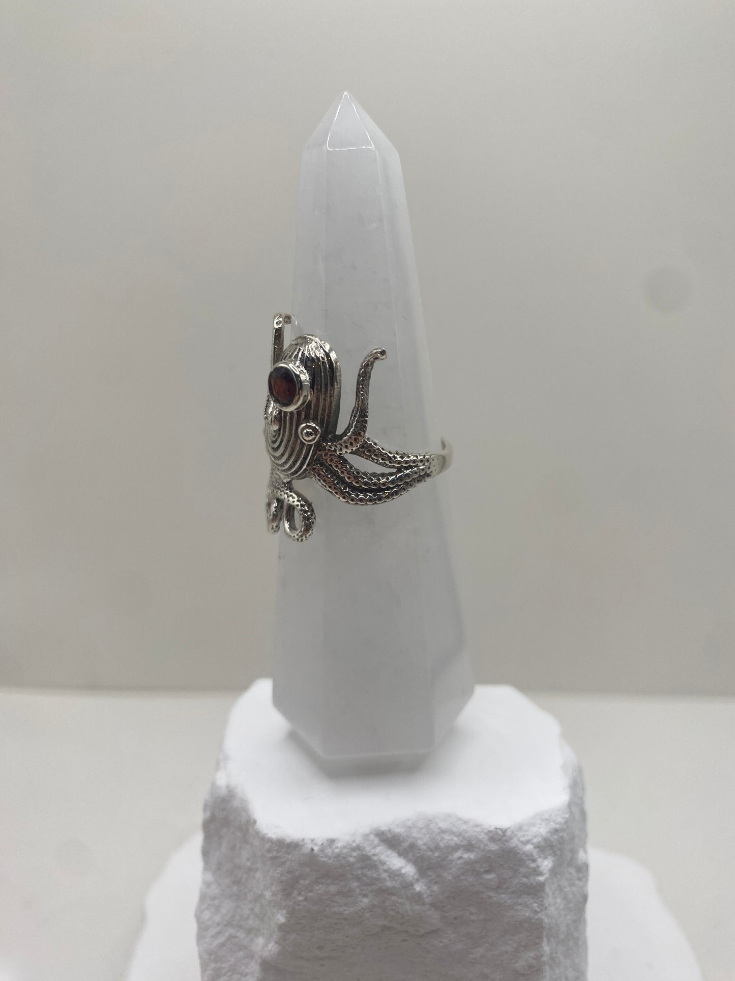 Size 10 garnet sterling silver