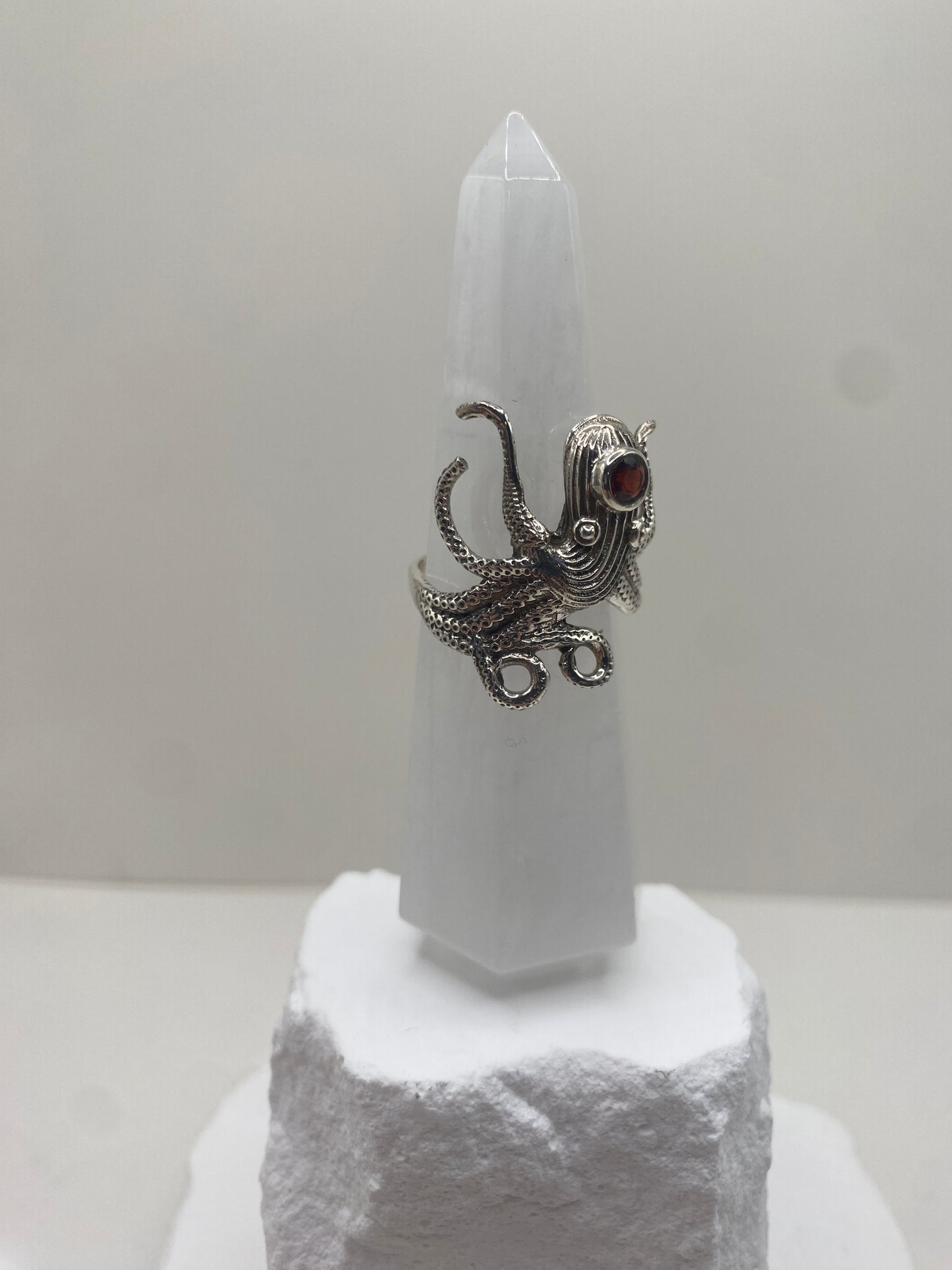 Size 10 garnet sterling silver