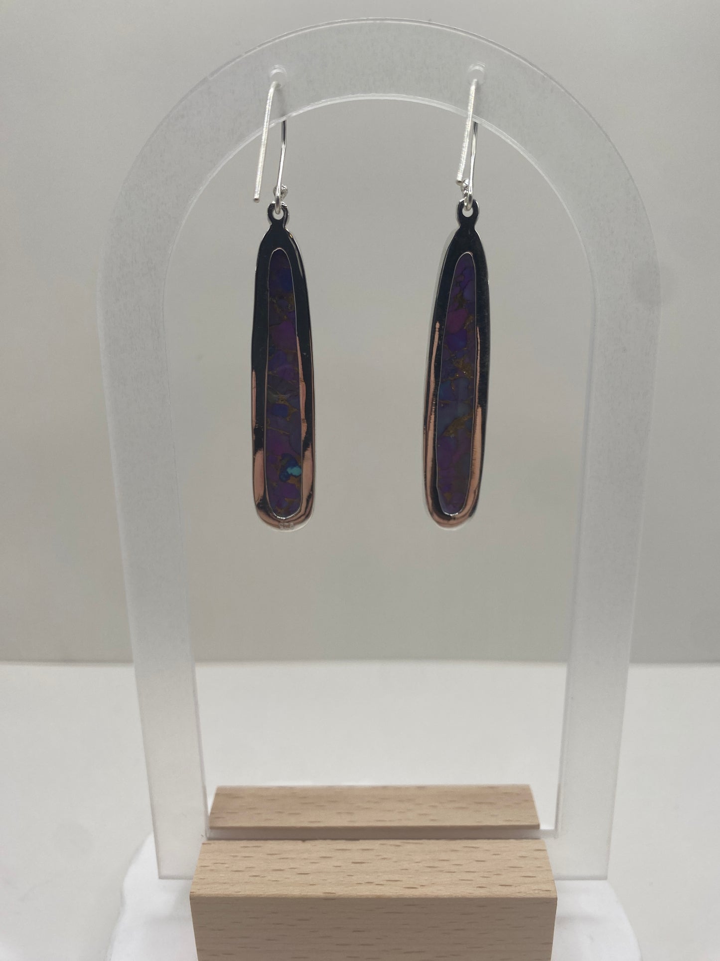 Purple copper turquoise sterling silver