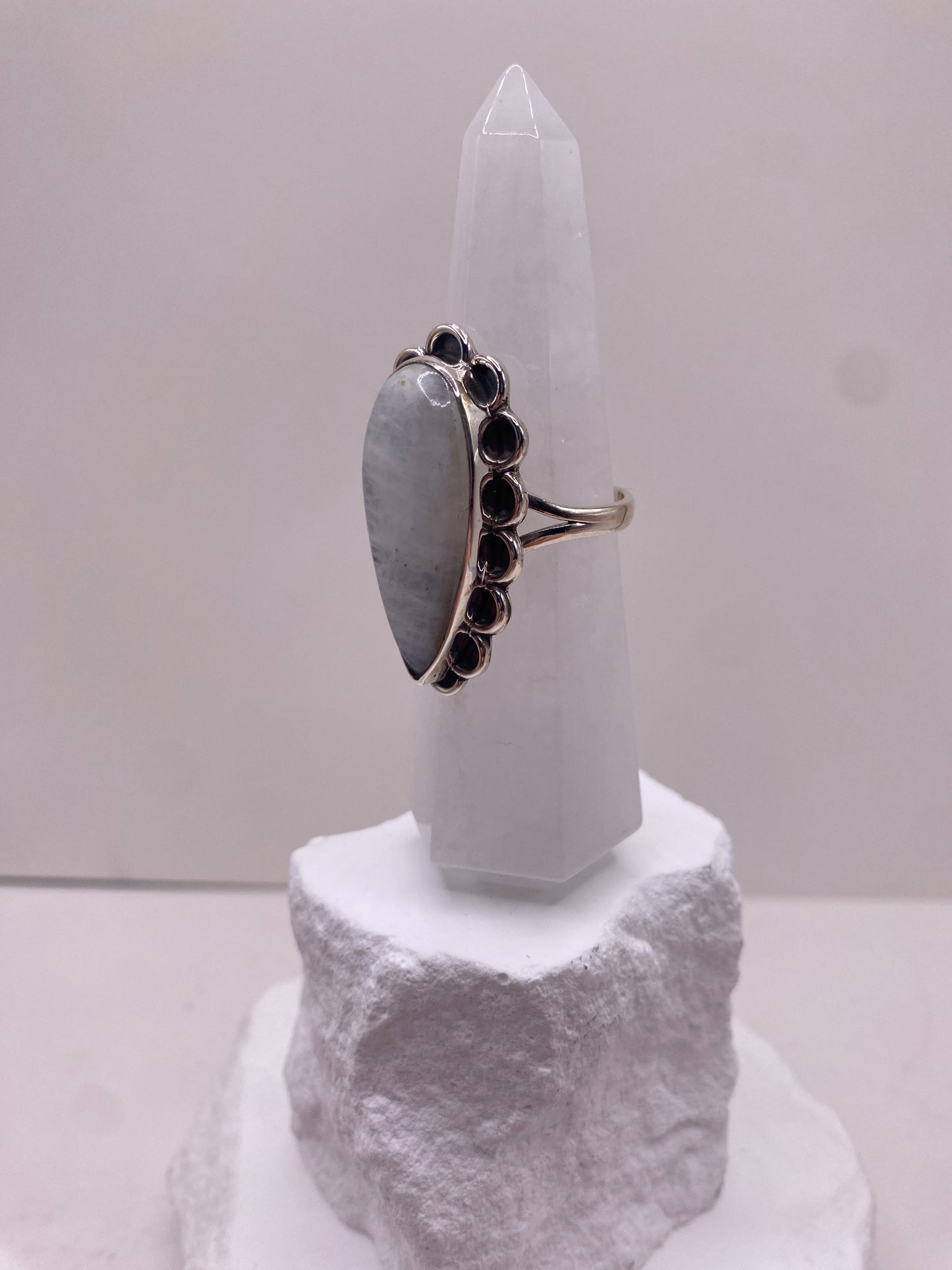 Size 10 moonstone sterling silver