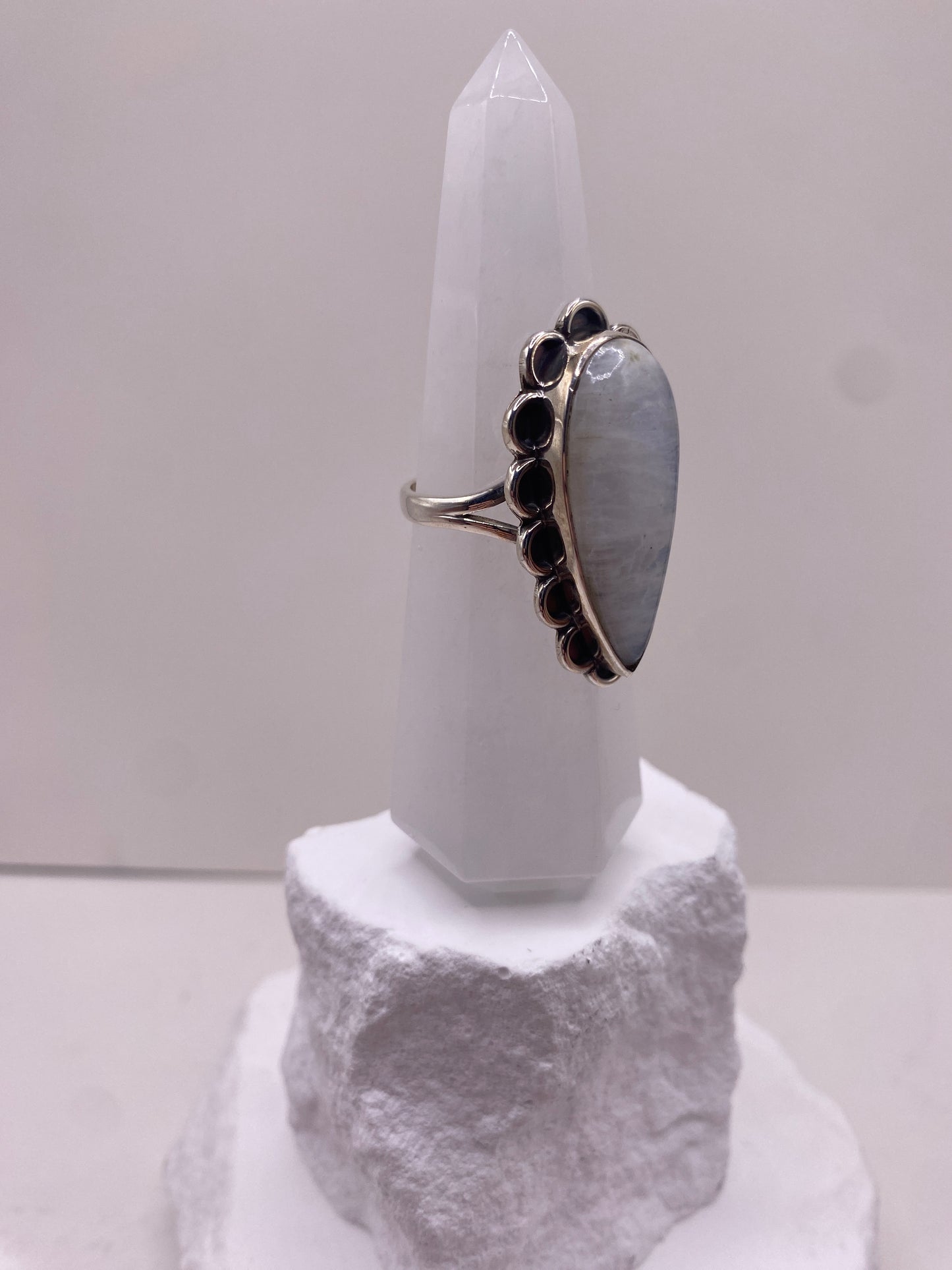 Size 10 moonstone sterling silver