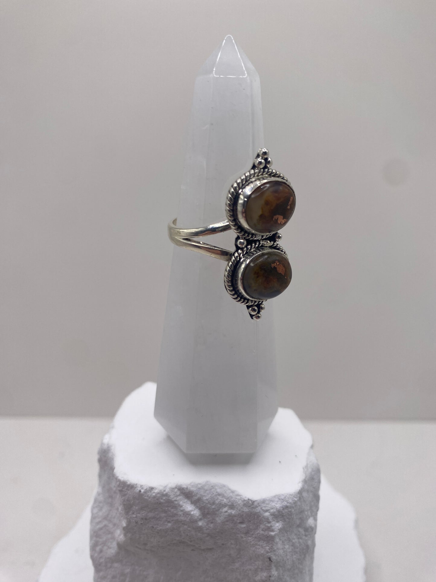 Size 7.25 Montana copper agate sterling silver