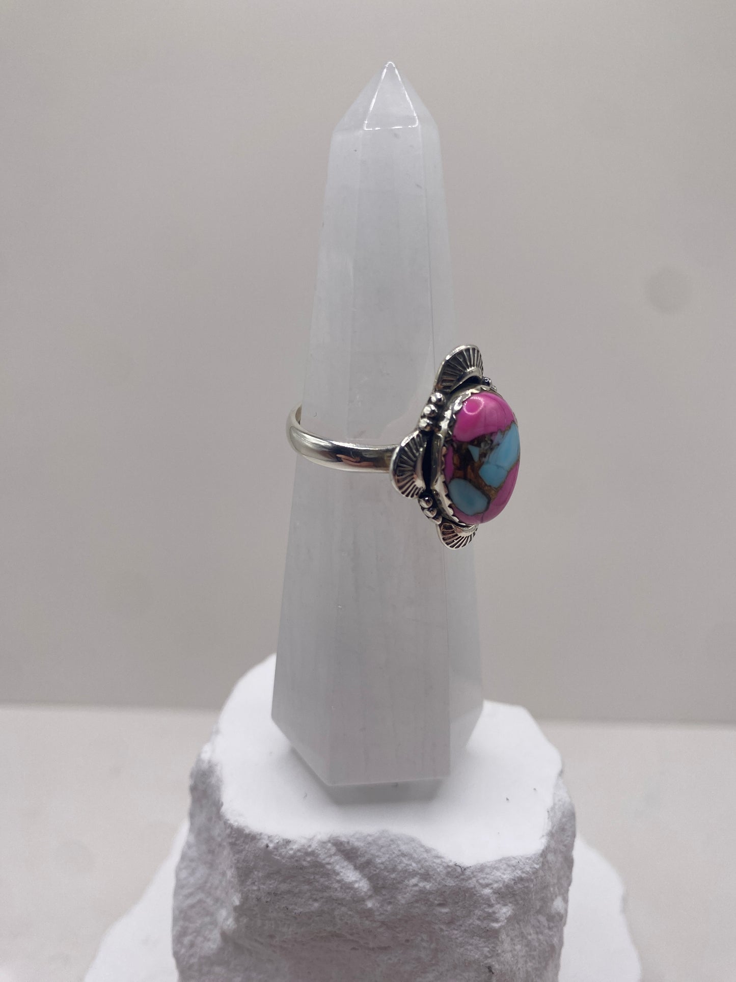 Size 9 cotton candy turquoise sterling silver