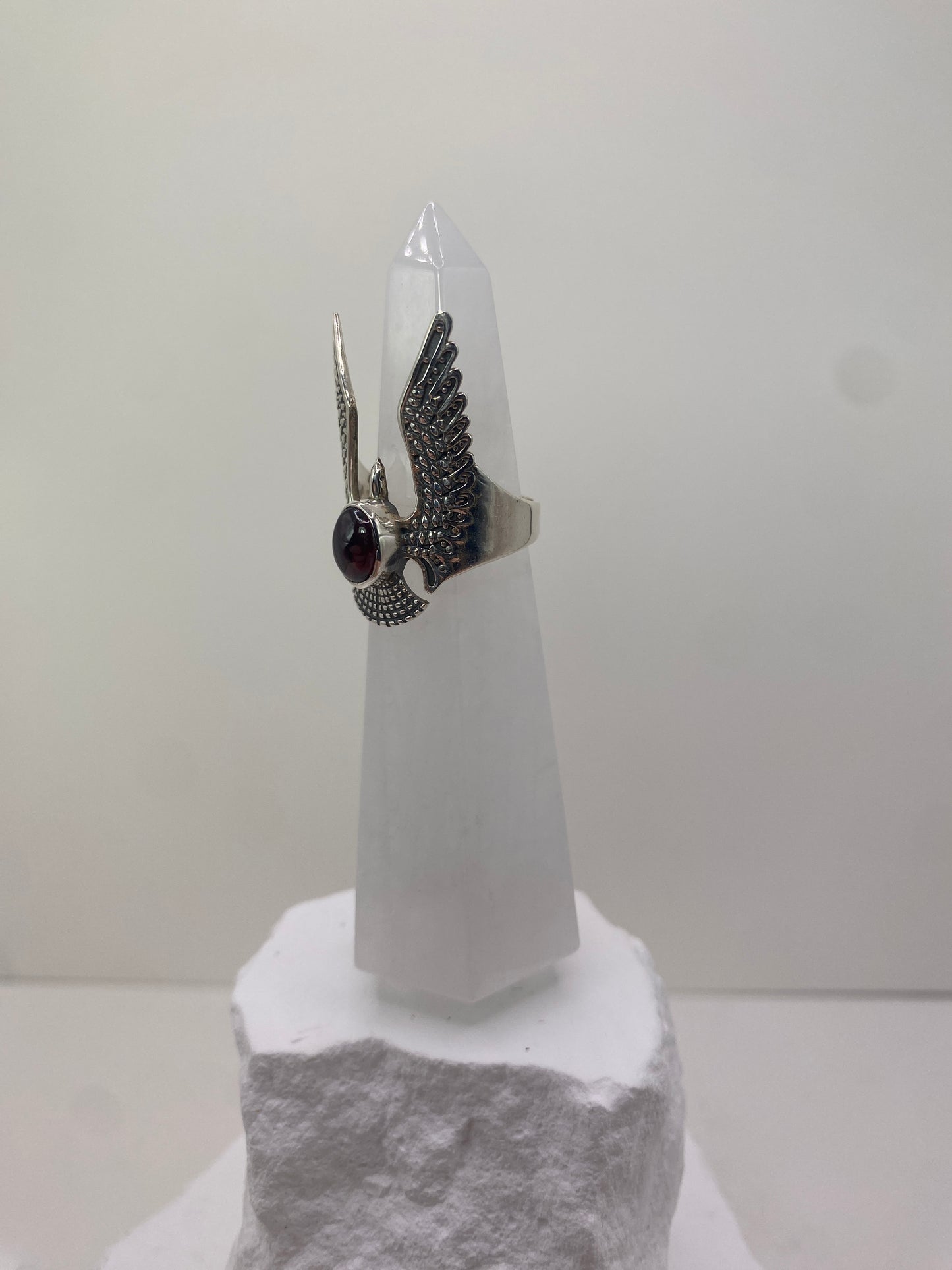 Size 7 garnet sterling silver