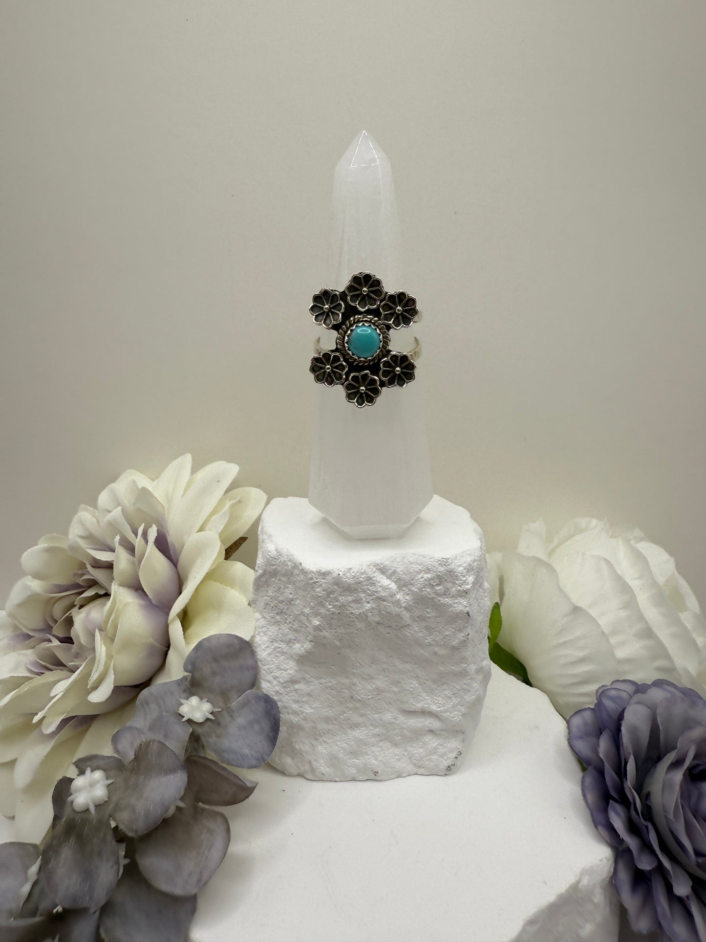 Size 9 turquoise sterling silver