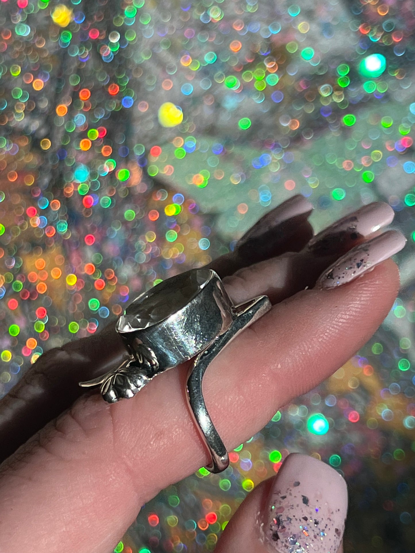 Size 6.5 Quartz Ring Sterling Silver
