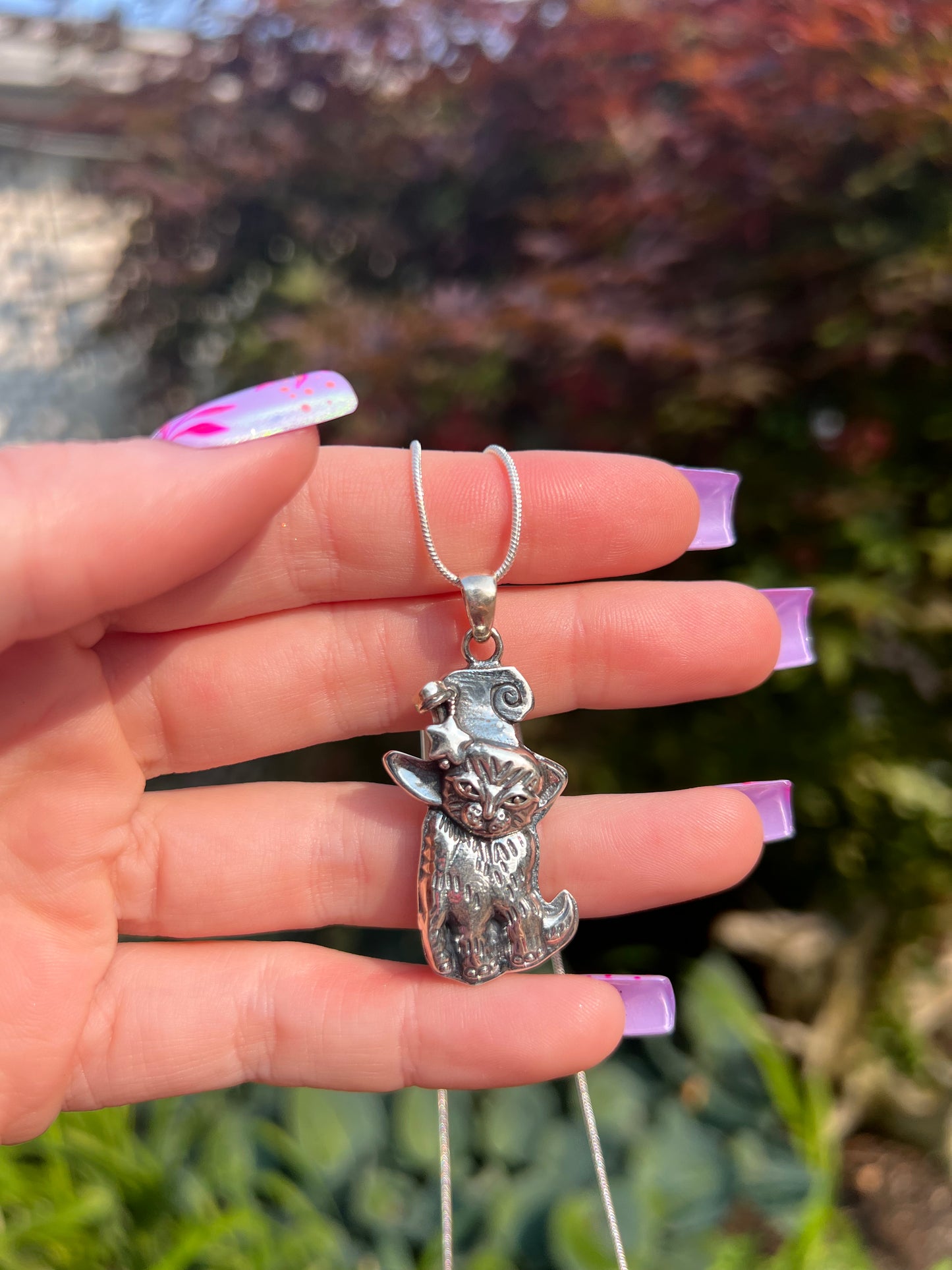 Kitty Witch Necklace Sterling Silver