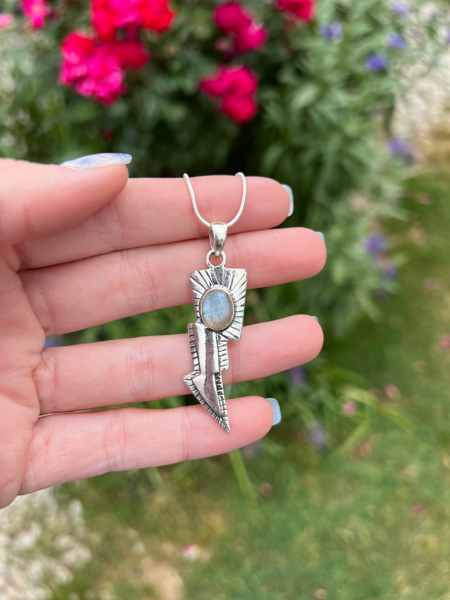 Labradorite Necklace Sterling Silver