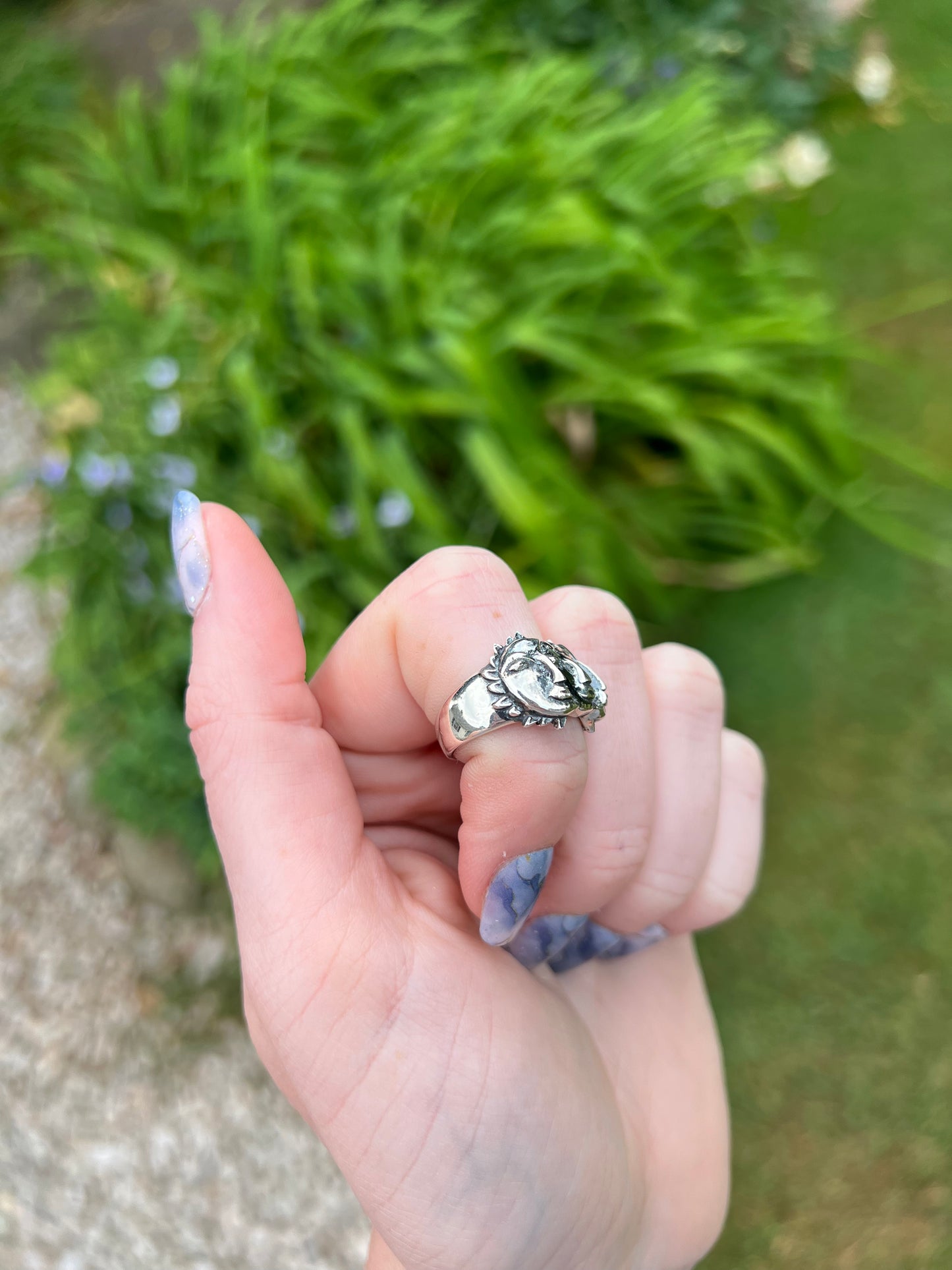 Size 6.5 Sun and Moon Ring Sterling Silver