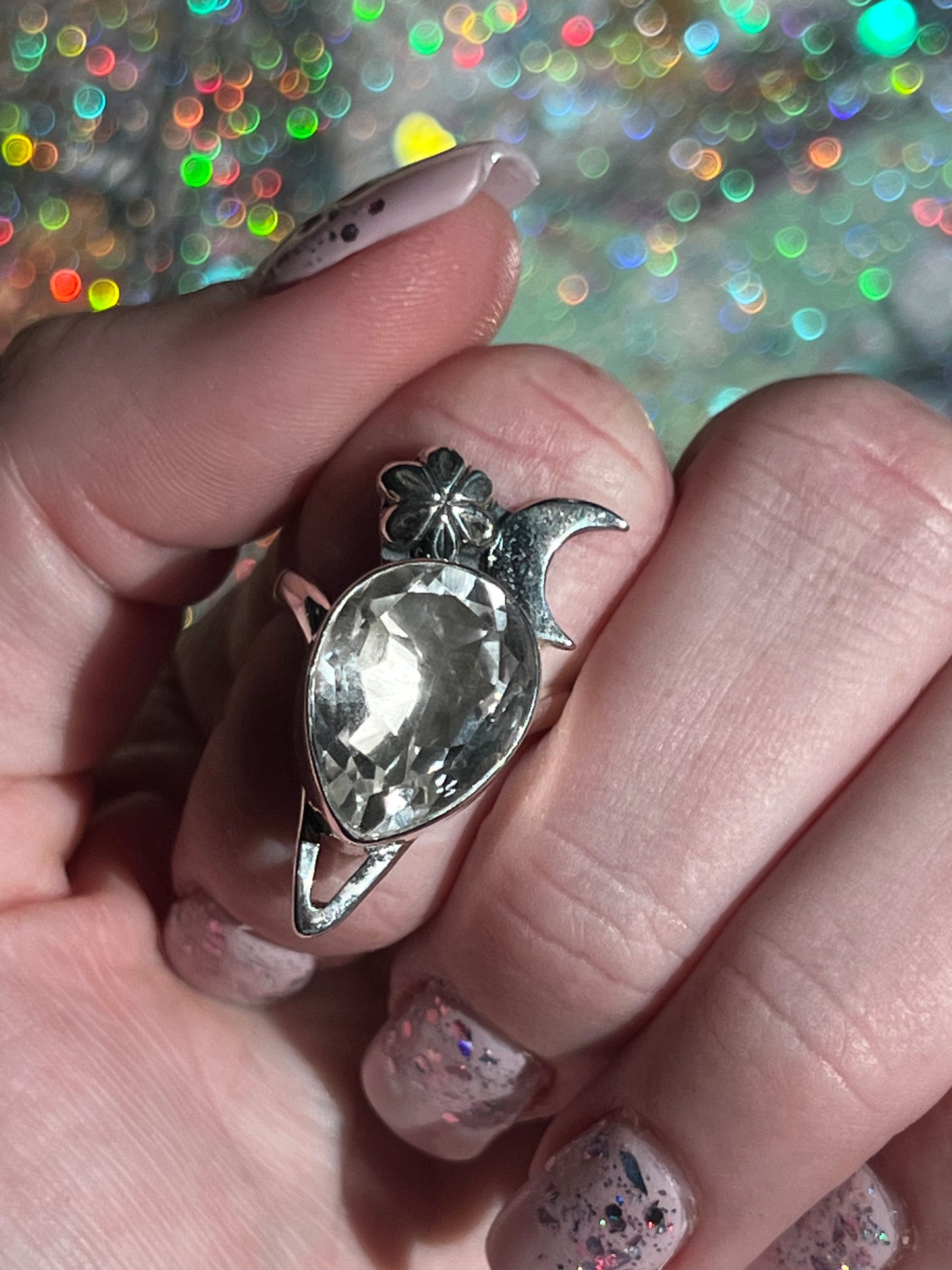 Size 6.5 Quartz Ring Sterling Silver
