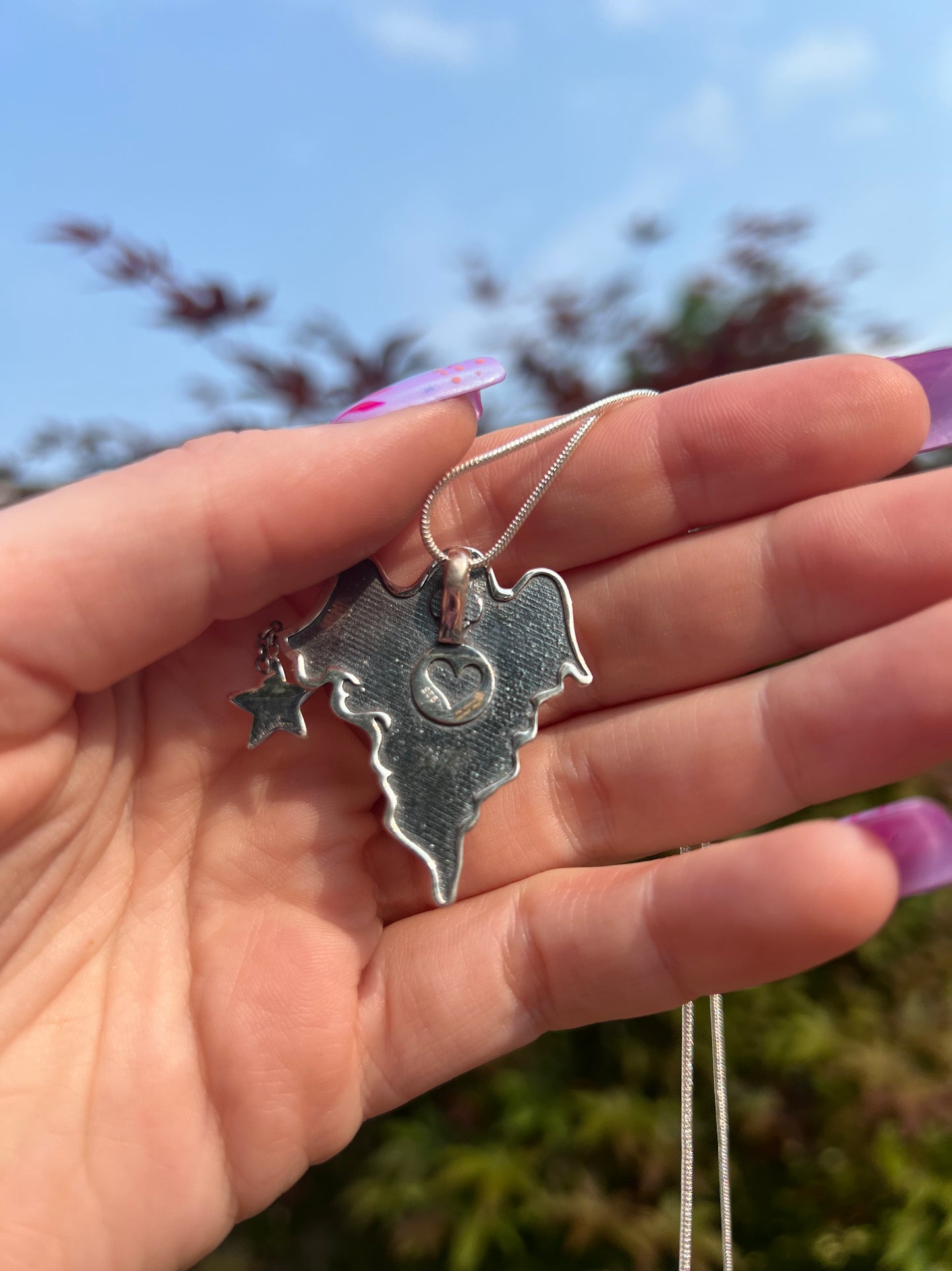 Friendly Ghost Necklace Sterling Silver