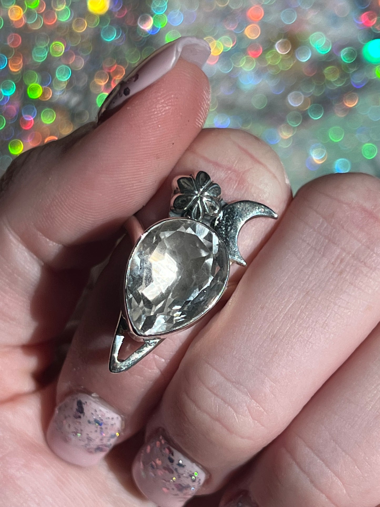 Size 6.5 Quartz Ring Sterling Silver