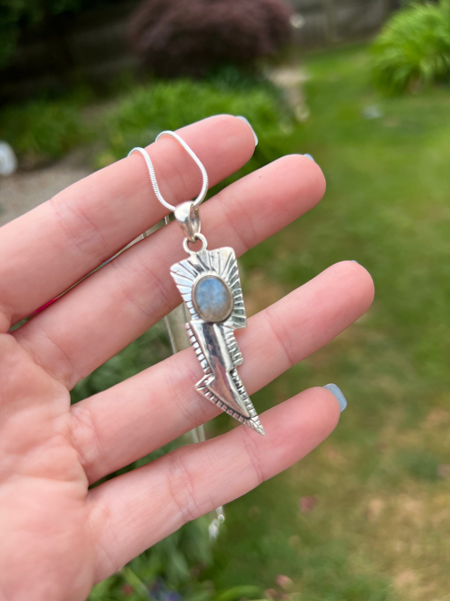 Labradorite Necklace Sterling Silver