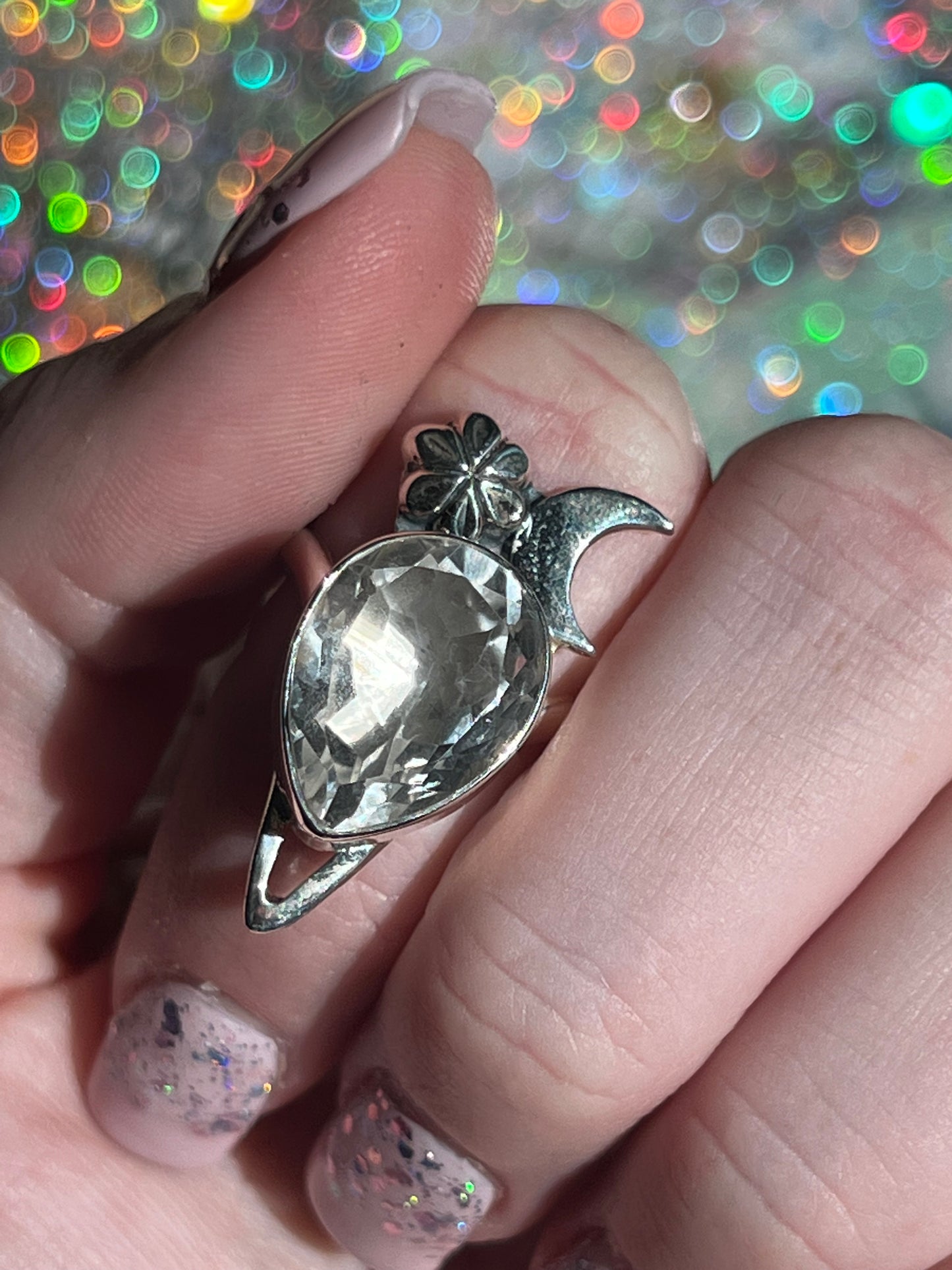 Size 6.5 Quartz Ring Sterling Silver