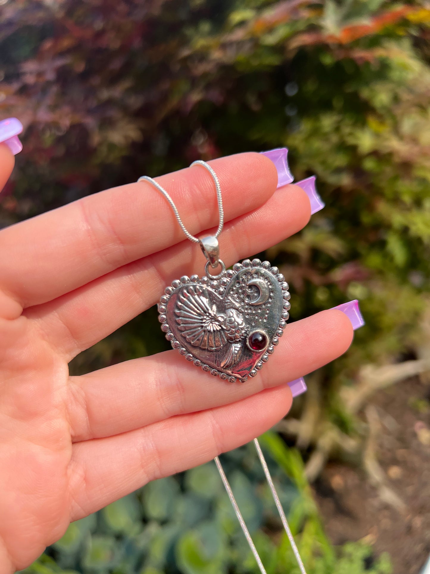 Garnet Cardinal Necklace Sterling Silver