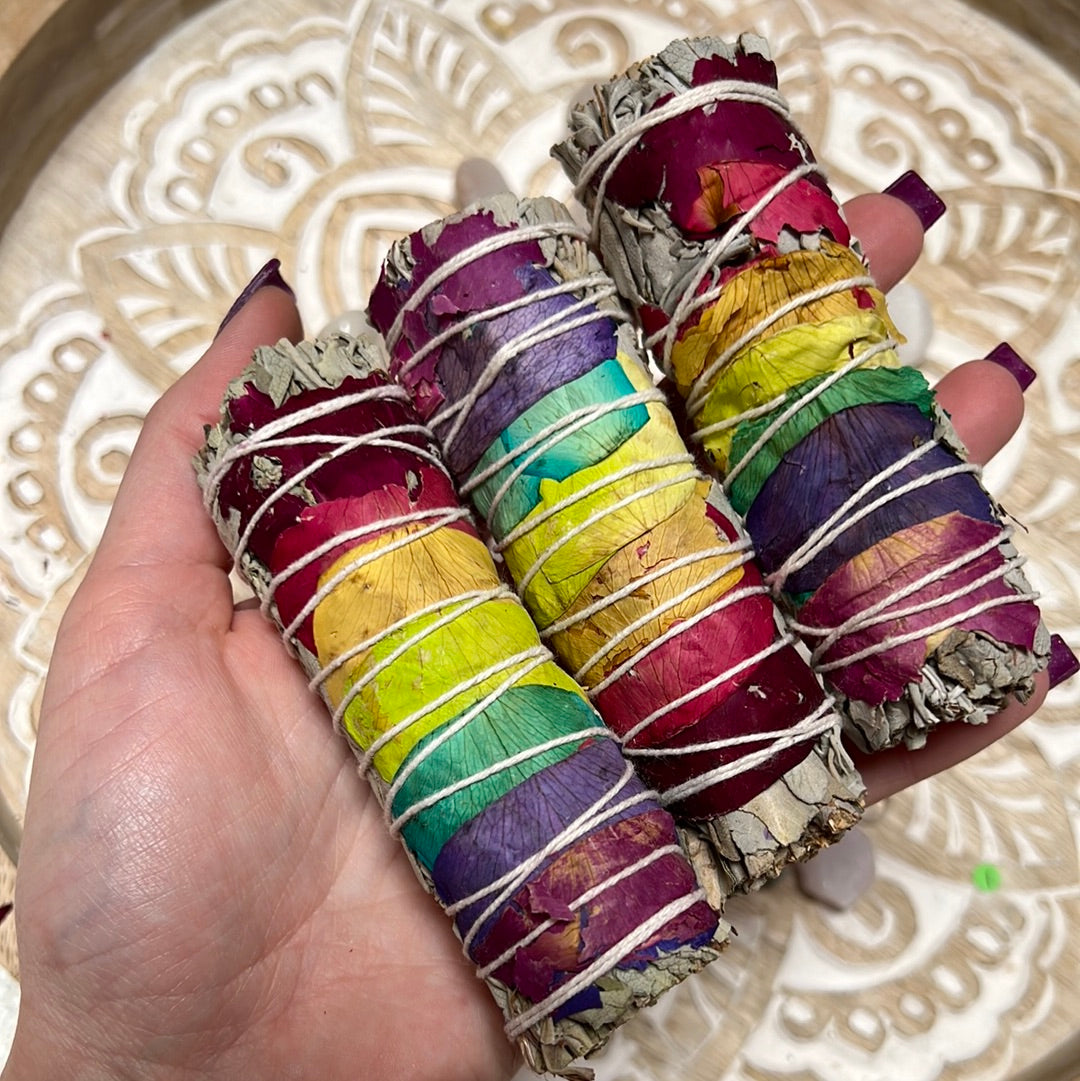 White Sage Chakra Rose Petals sage bundle