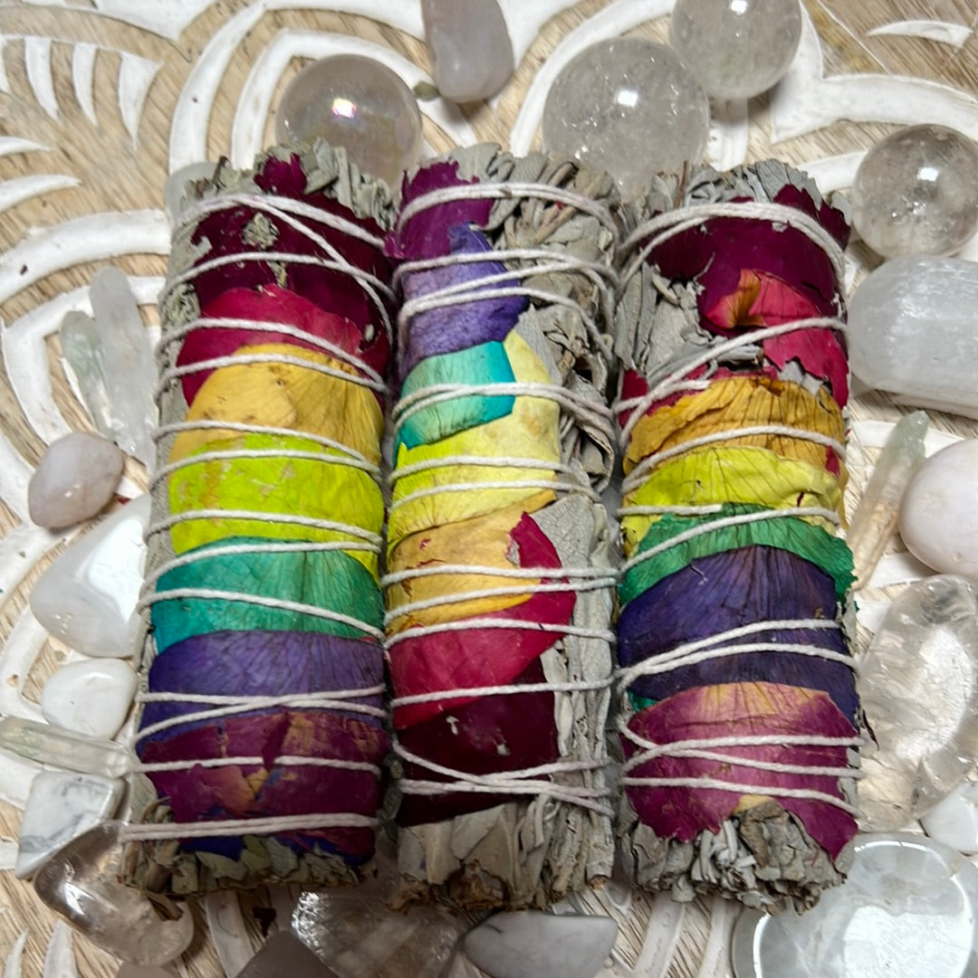White Sage Chakra Rose Petals sage bundle