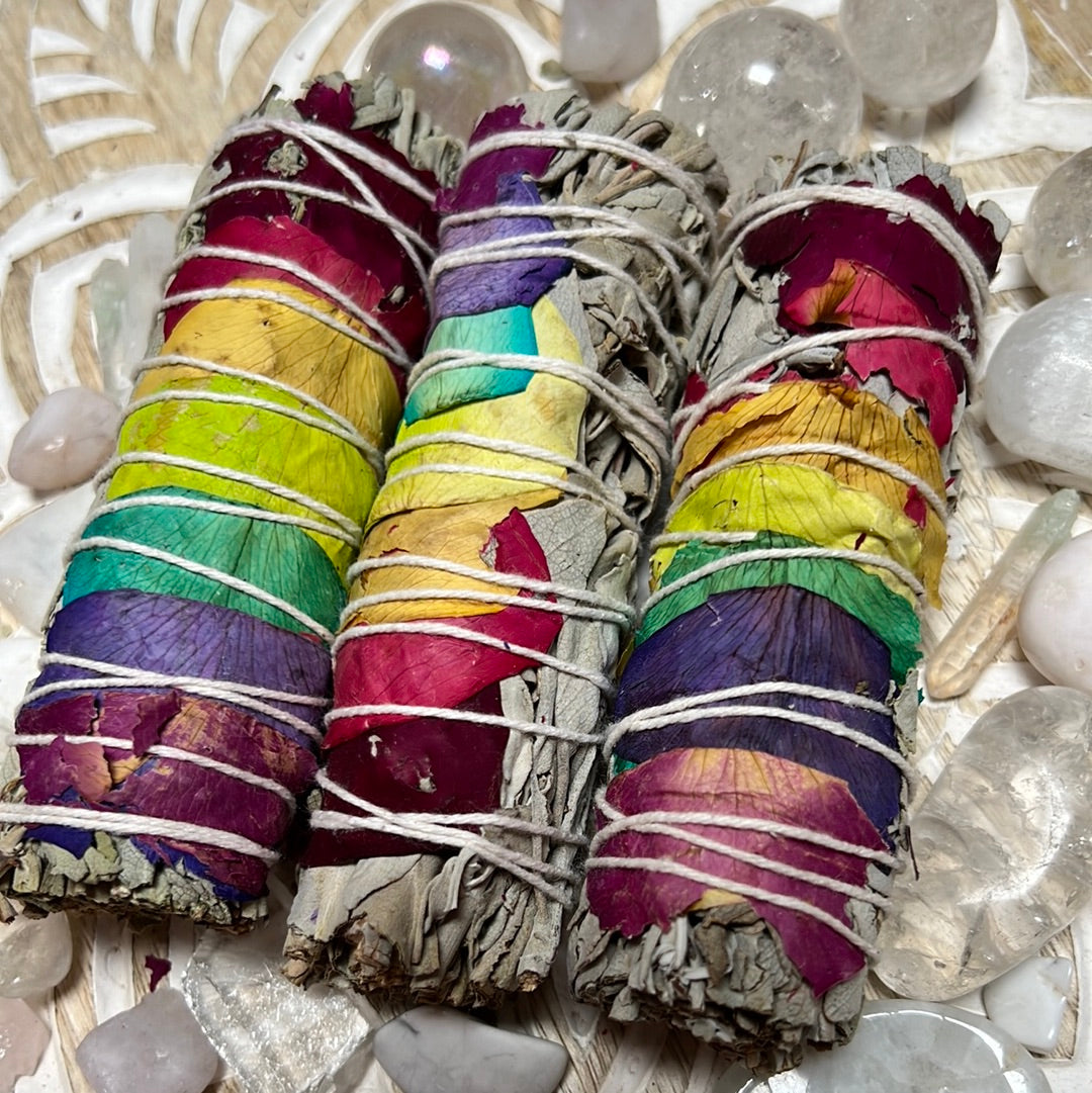 White Sage Chakra Rose Petals sage bundle