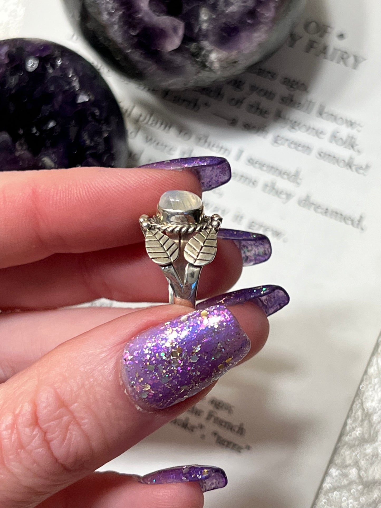 Size 7 Moonstone Ring Sterling Silver