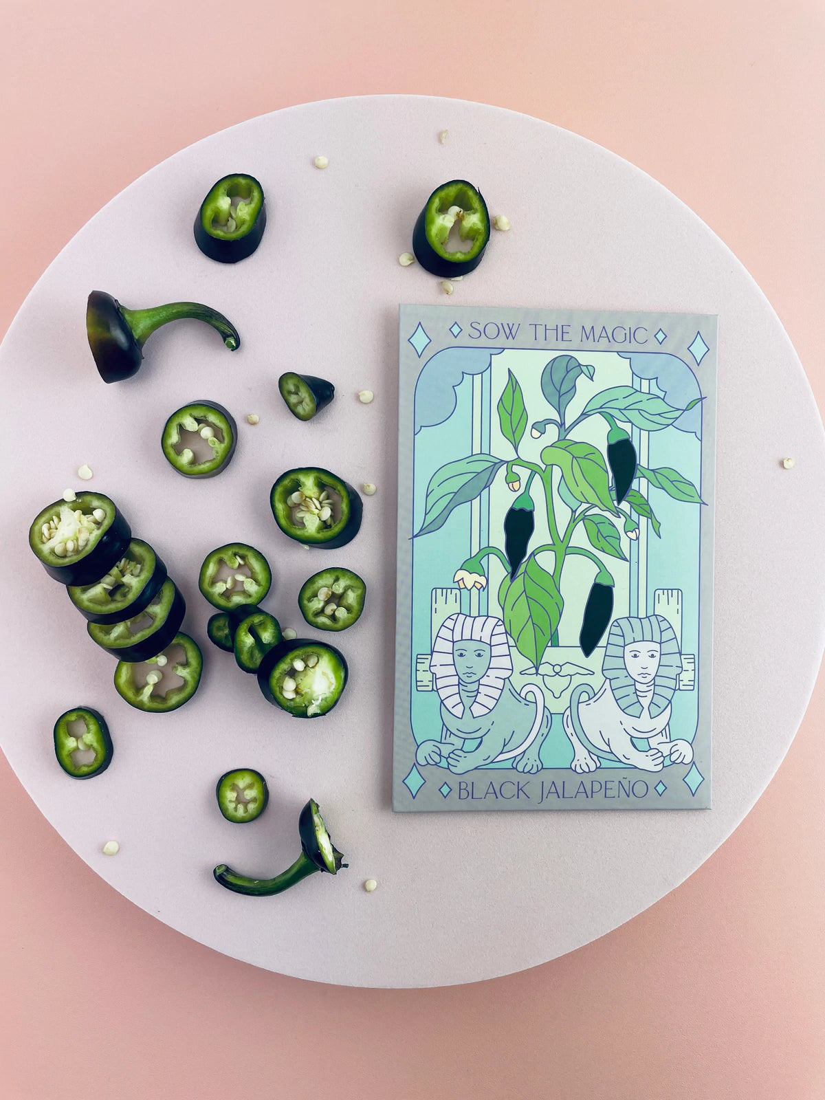 Black Hungarian Jalapeño Tarot Seed Packet
