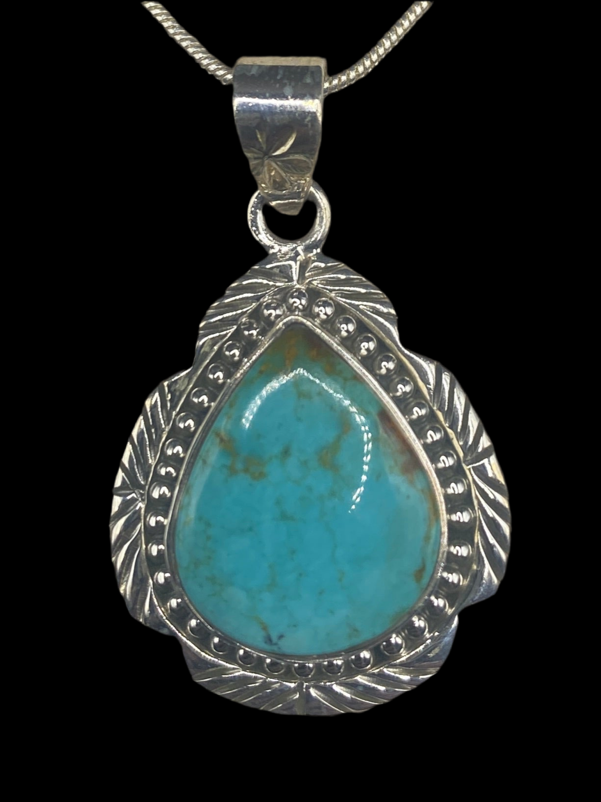 Kingman turquoise necklace Sterling Silver