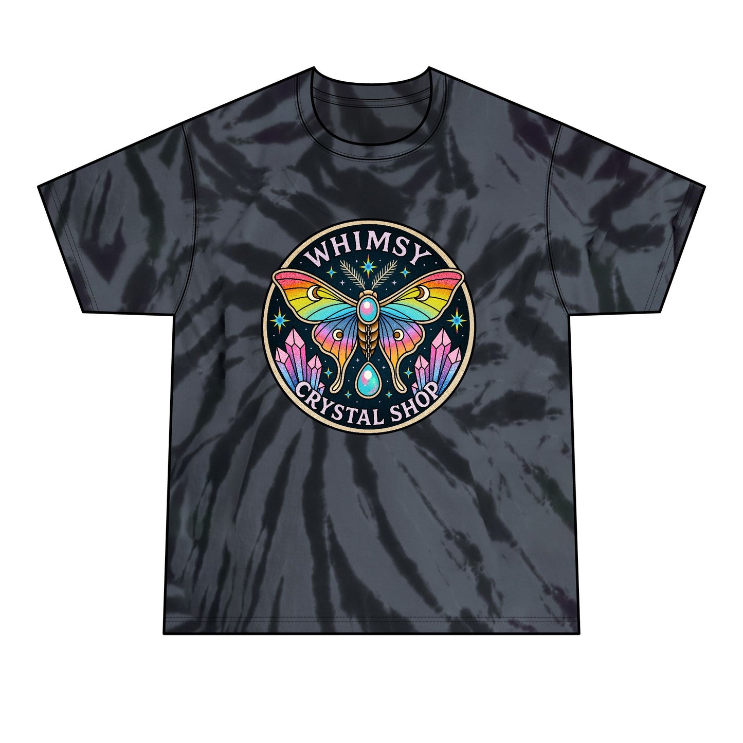 Tie-Dye T shirt  — Whimsy Crystal Shop Moth Graphic Tee