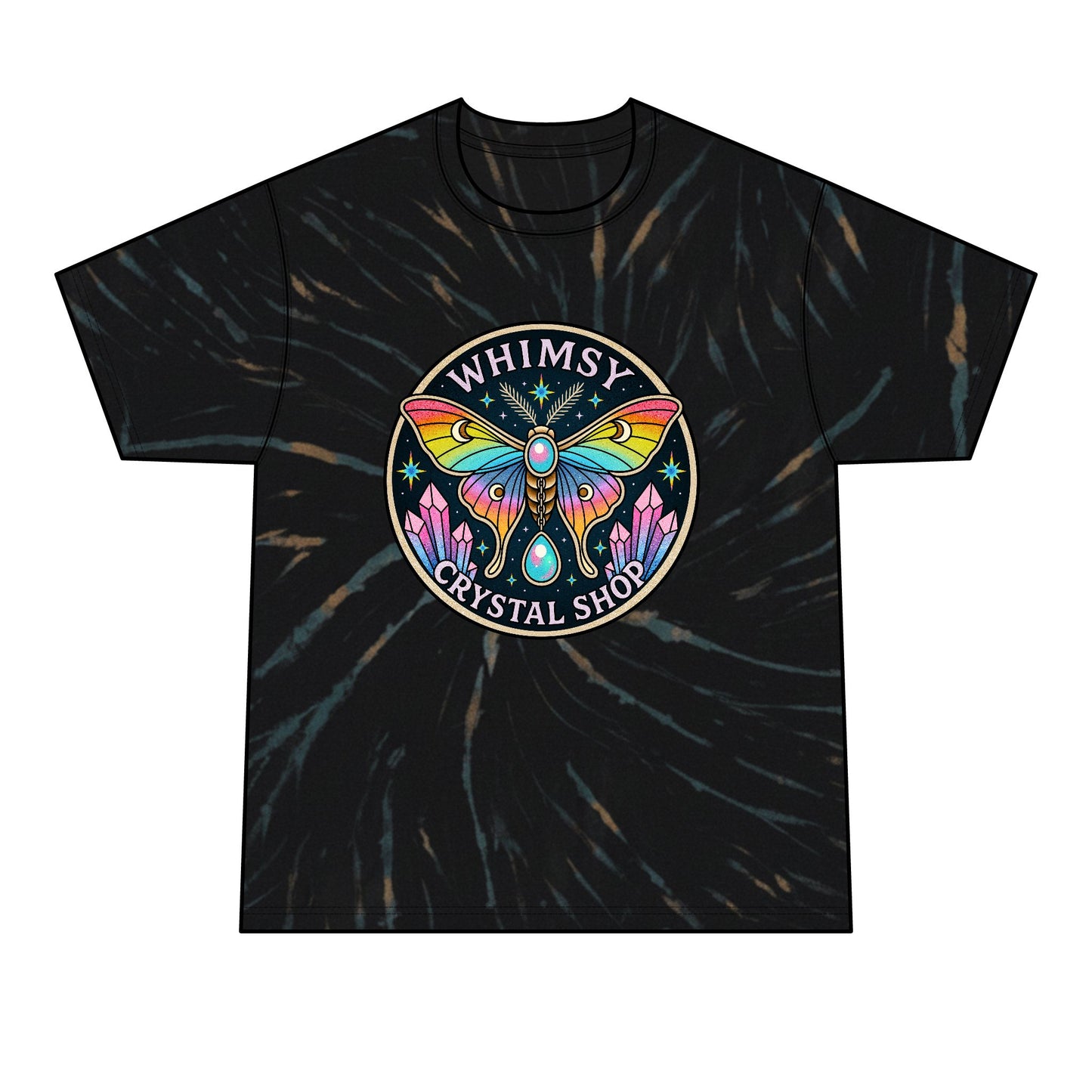 Tie-Dye T shirt  — Whimsy Crystal Shop Moth Graphic Tee