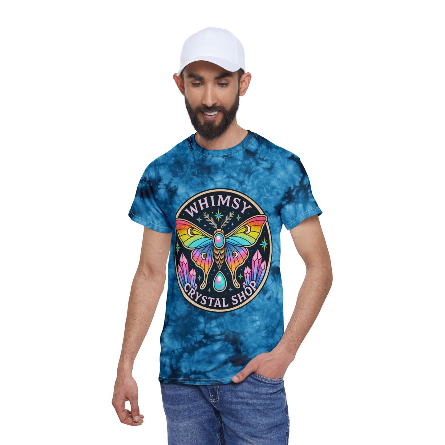 Whimsy Crystal Shop Tie-Dye Tee – Moth & Crystals Graphic