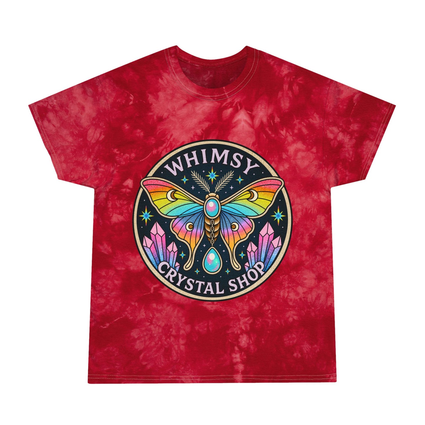 Whimsy Crystal Shop Tie-Dye Tee – Moth & Crystals Graphic