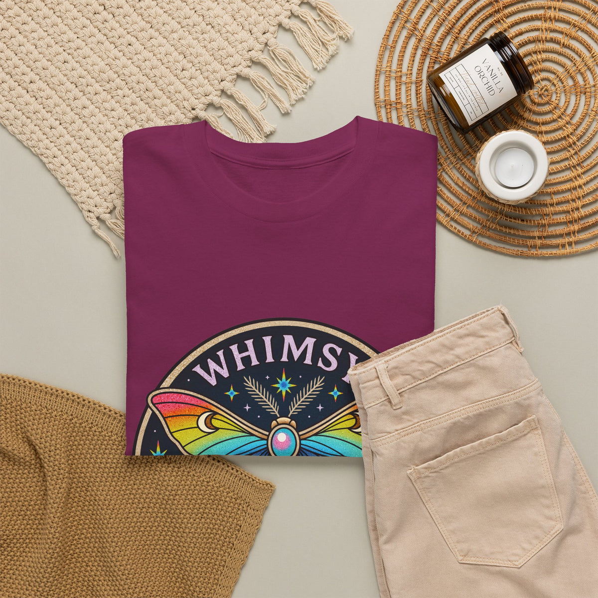 Whimsy Crystal Shop T-Shirt — Rainbow Moth Crystal Healing Tee