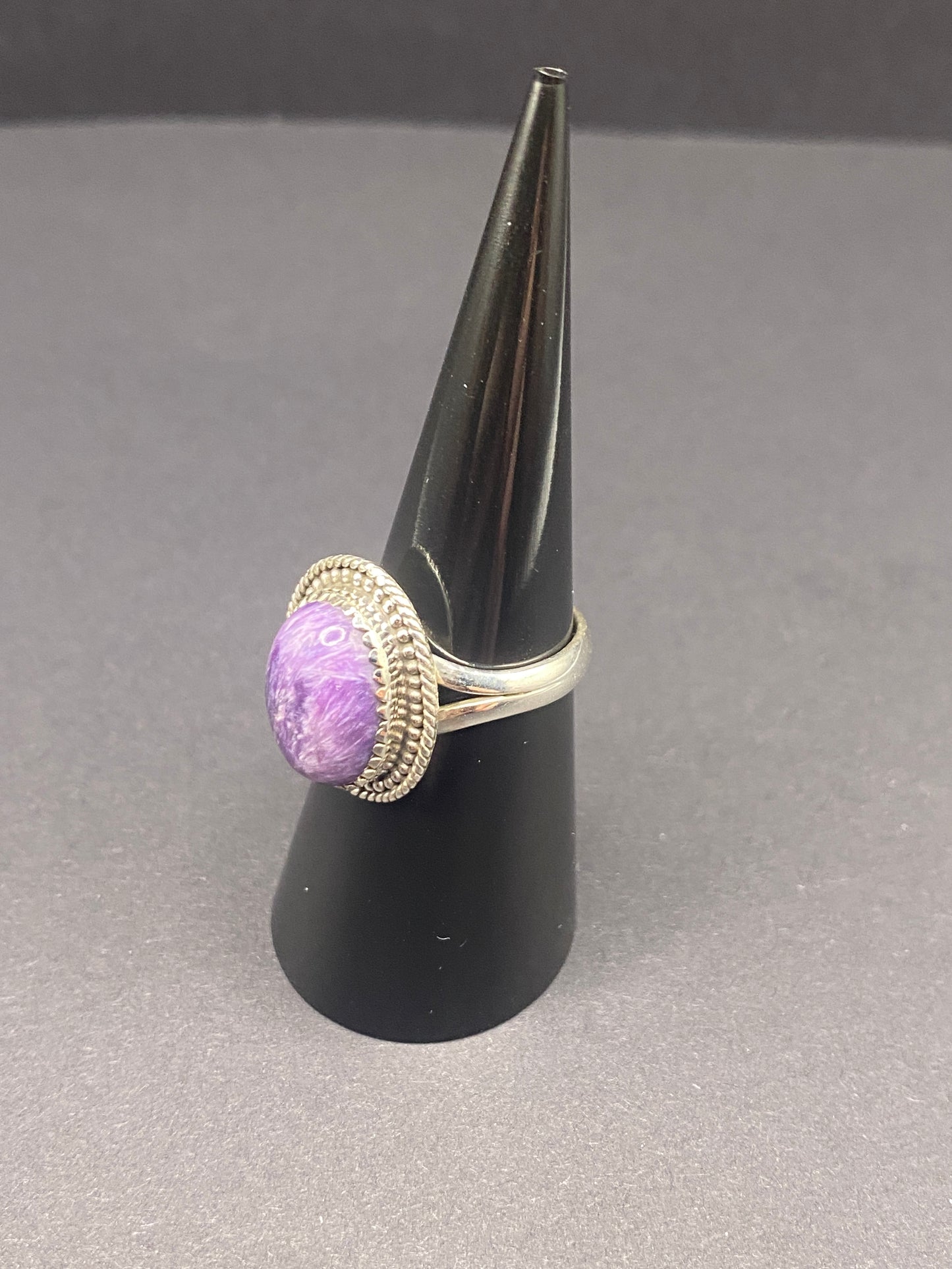 Size 7 charoite sterling silver